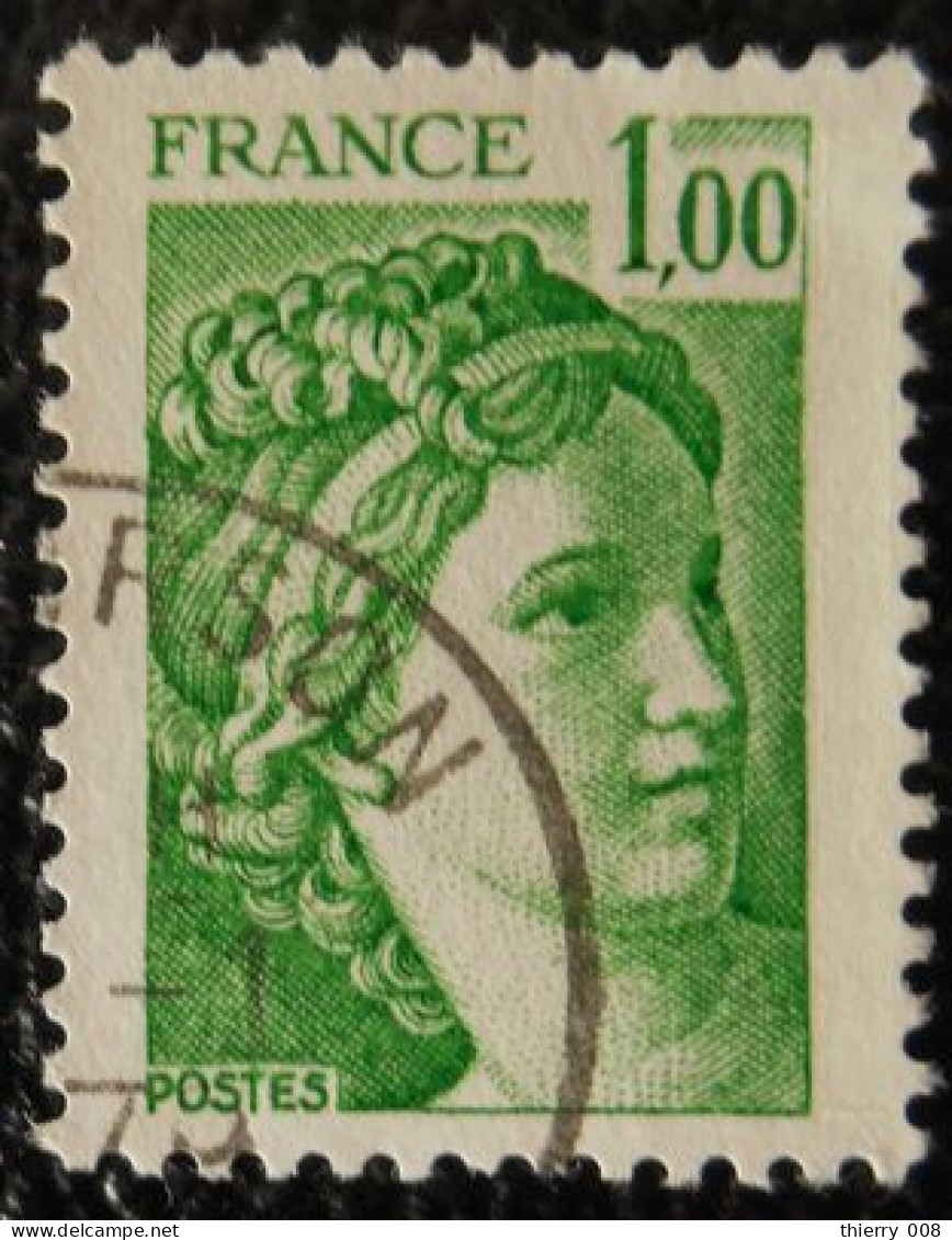 1973 France 1977-78 Oblitéré Sabine De Gandon D'après David 1 F Vert - 1977-1981 Sabina Di Gandon