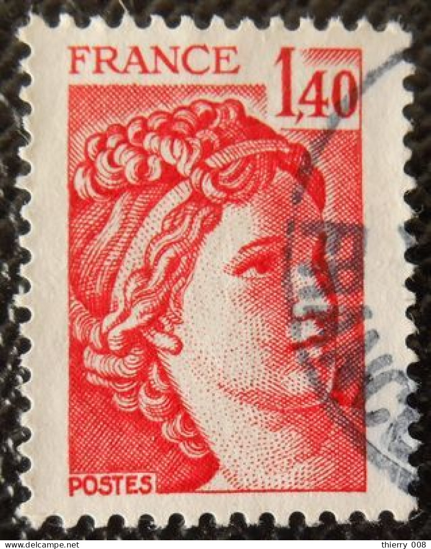 2102 France 1980 Oblitéré Sabine De Gandon D'après David 1 F 40 Rouge - 1977-1981 Sabine (Gandon)
