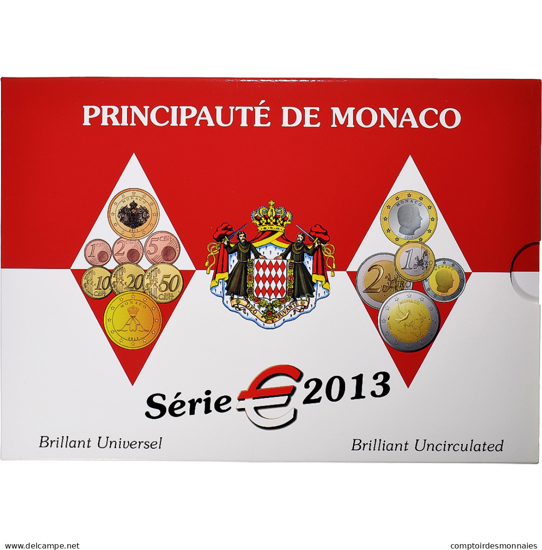 Monaco, Albert II, Coffret 1c. à 2€, BU, 2013, MDP, FDC - Monaco