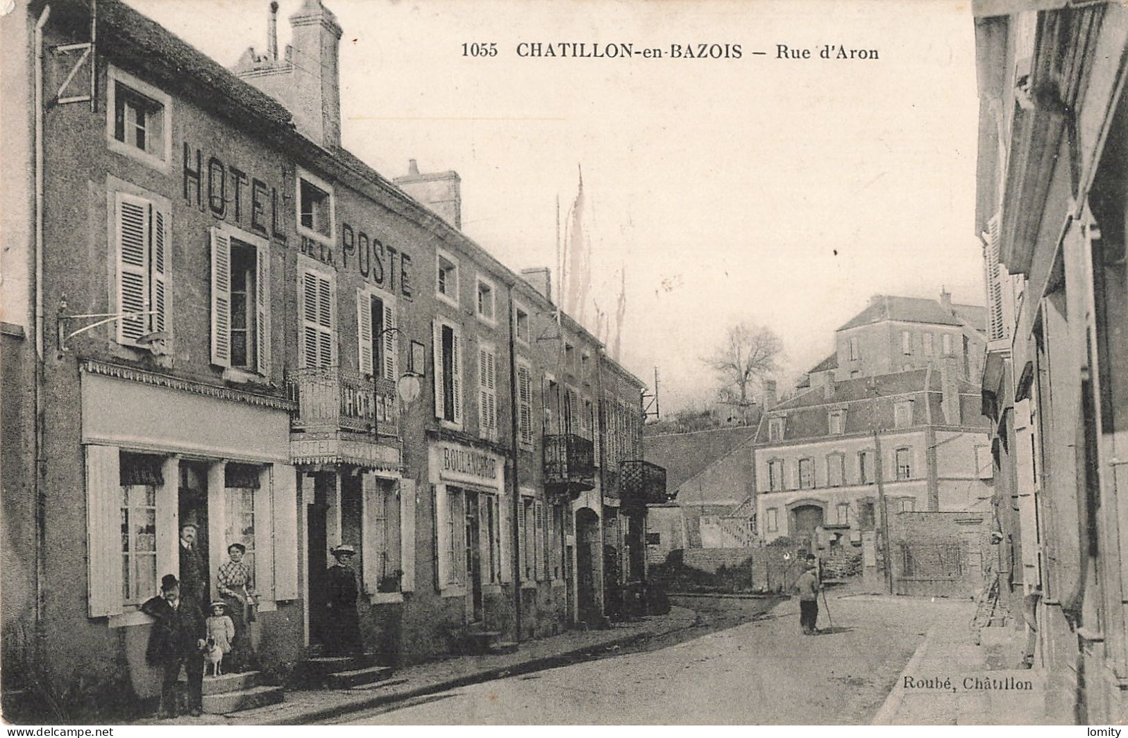 58 Chatillon En Bazois Rue D' Aron CPA Hotel De La Poste , Cachet Gendarmerie Nationale - Chatillon En Bazois