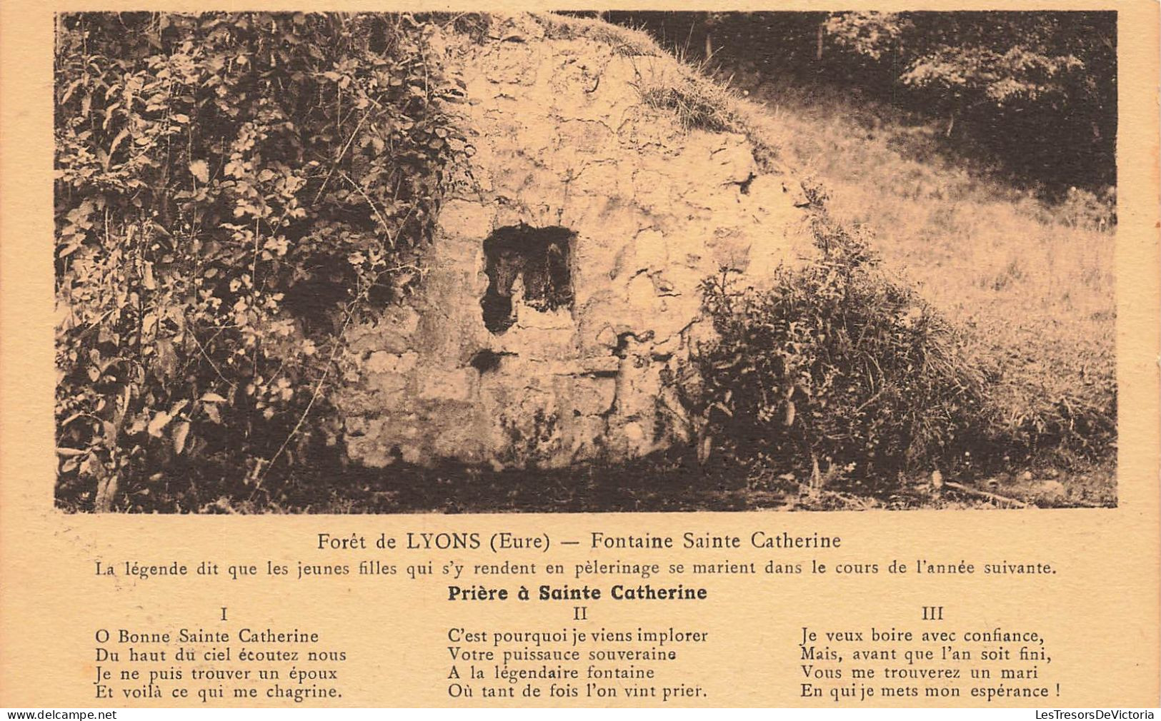 FRANCE - Lyons La Forêt - Fontaine Sainte Catherine - Prière à Sainte Catherine - Carte Postale Ancienne - Lyons-la-Forêt