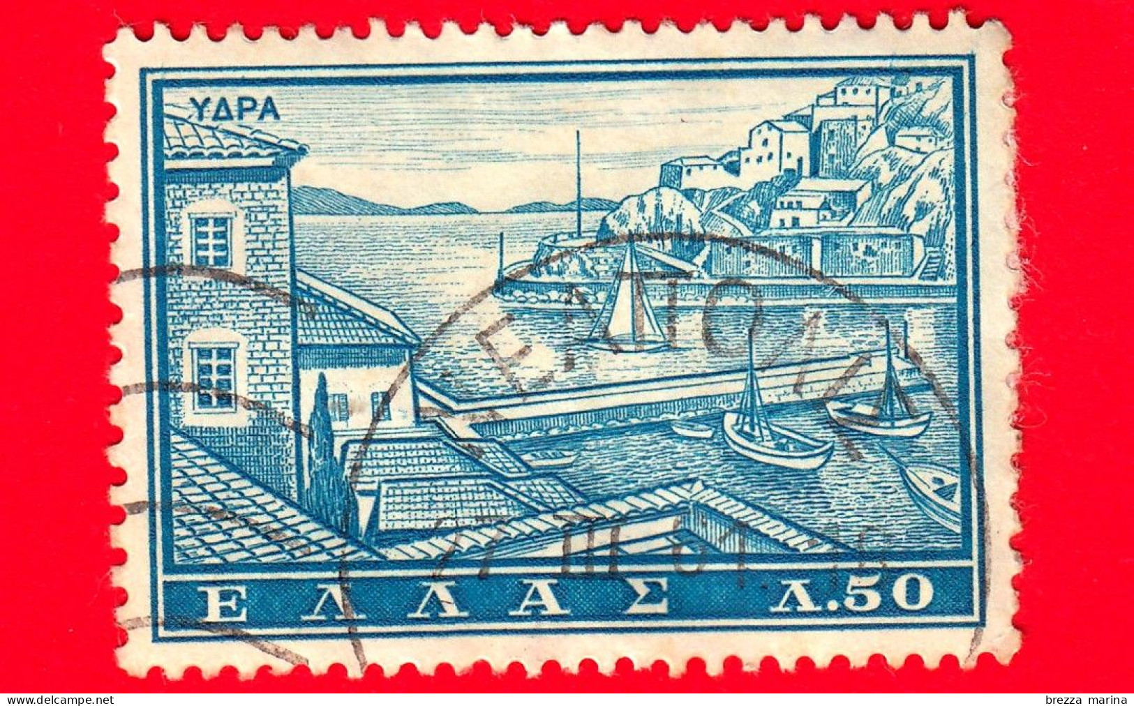 GRECIA - HELLAS -  Usato - 1961 - Turismo - Isola Di Hydra - Golfo - Saronic Gulf - 50 - Gebruikt