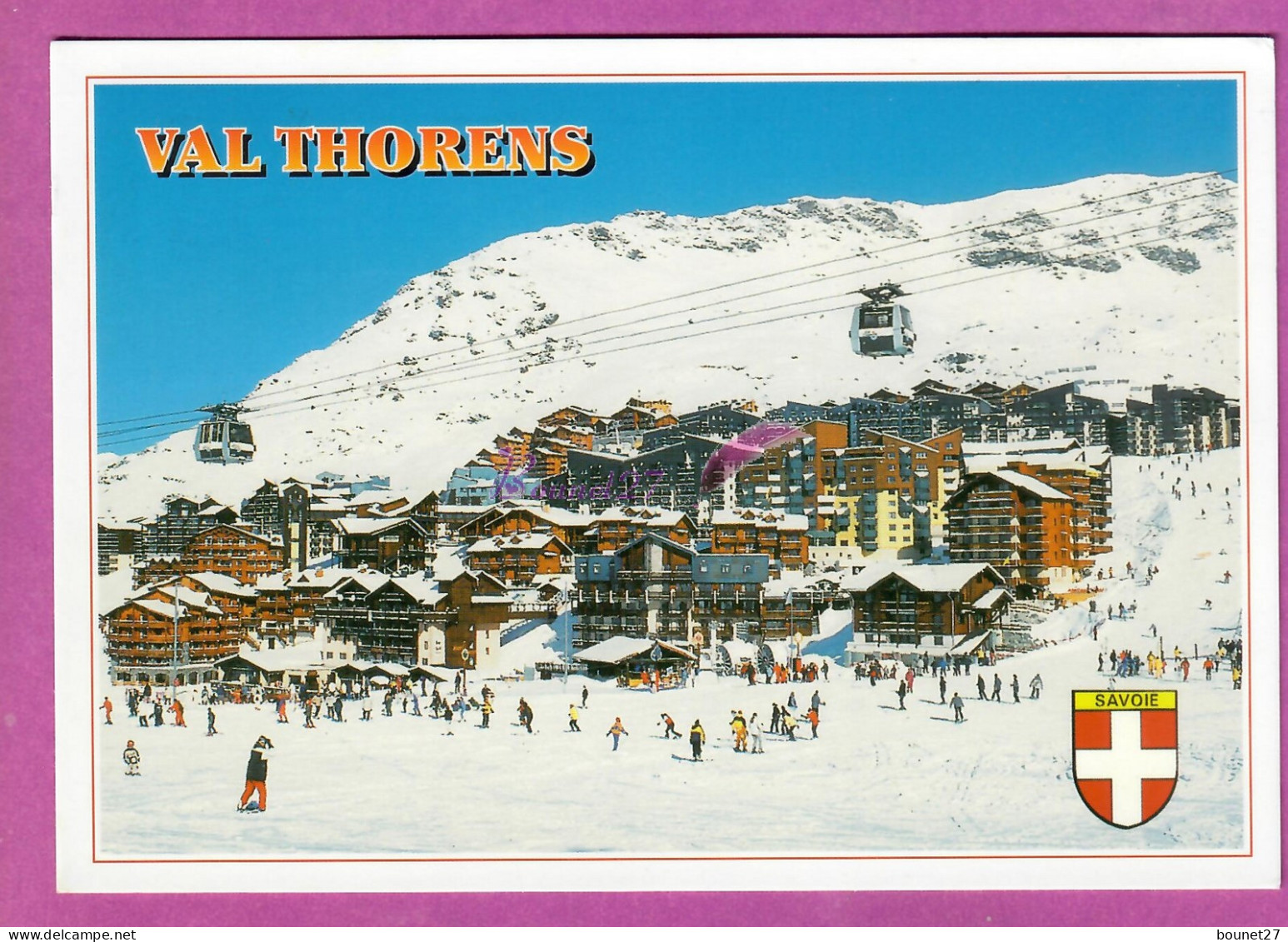 VAL THORENS 73 - La Station Des 3 Vallées Vue Generale En Hiver Skieur Neige Telecabine - Val Thorens