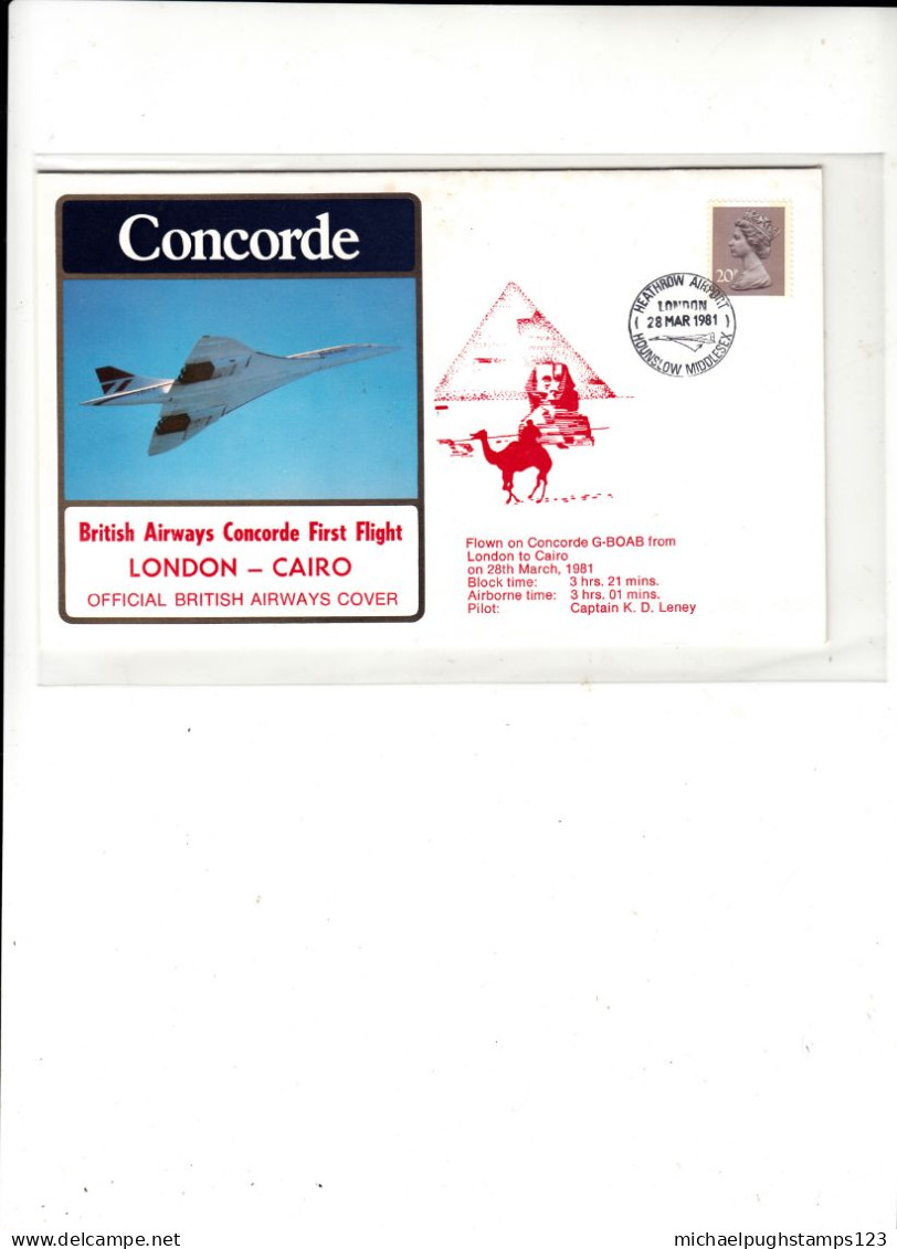 G.B. / Airmail / Concorde / Egypt - Andere & Zonder Classificatie