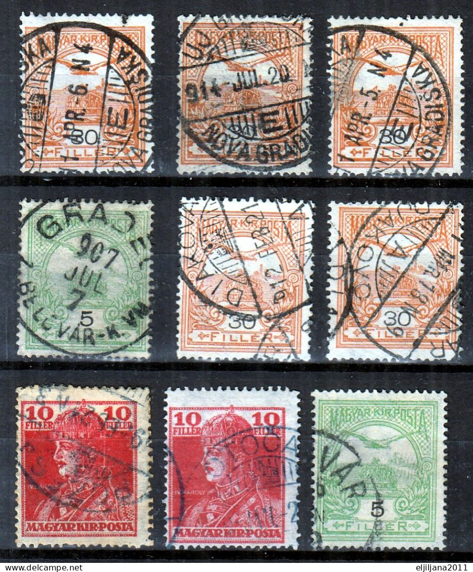 ⁕ Hungary / Ungarn ⁕ Old Hungarian Stamps - Yugoslavian Postmark - Croatia,Slavonia ⁕ 18v Used / Canceled (unchecked) #3 - Postmark Collection