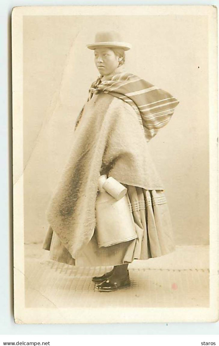 Bolivie - LA PAZ - RPPC - Femme Avec Un Pot à Lait - Bolivie