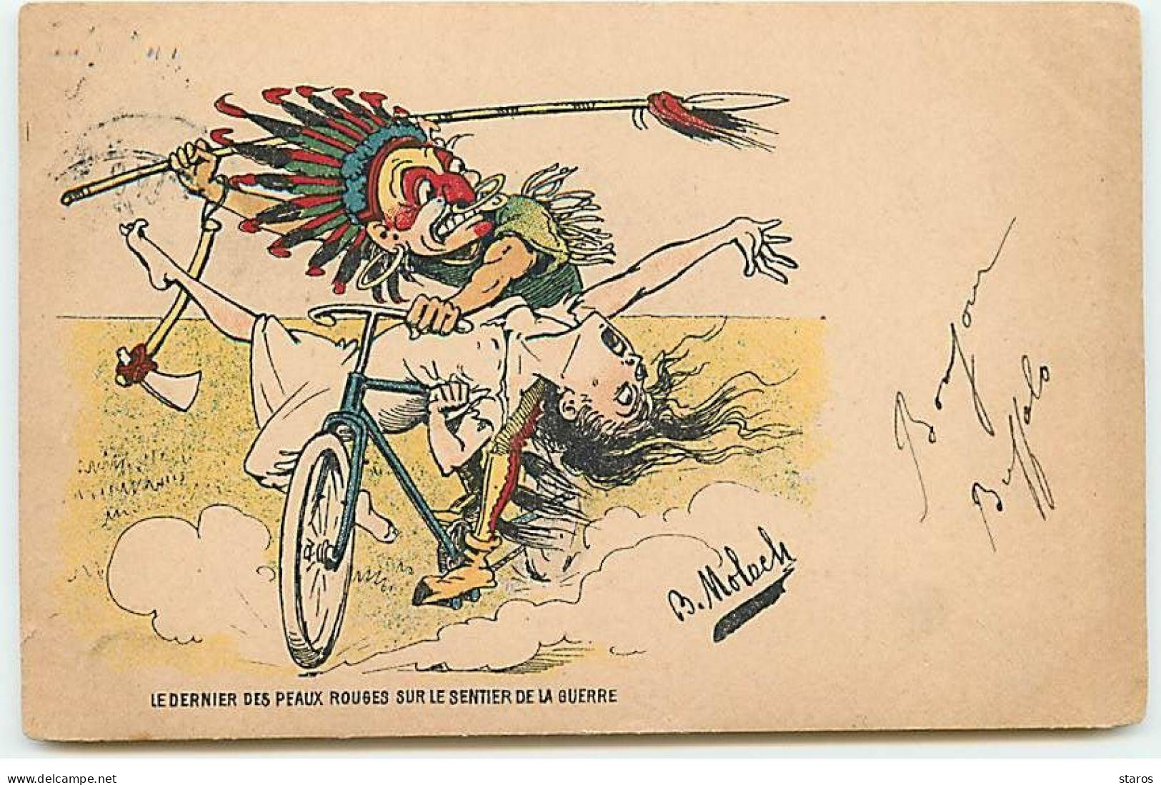 Illustrateur - B. Moloch - Le Dernier Des Peaux Rouges Sur Le Sentier De La Guerre - Souvenir Offert Par Le Matin - Moloch