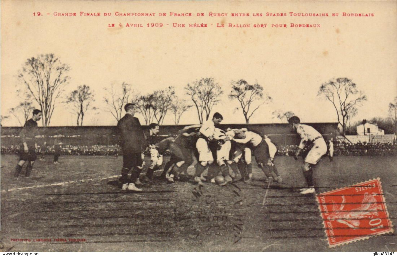 Grande Finale Du Champion De France De Rugby Entre Les Stades Toulousains Et Bordelais, 1909 - Rugby