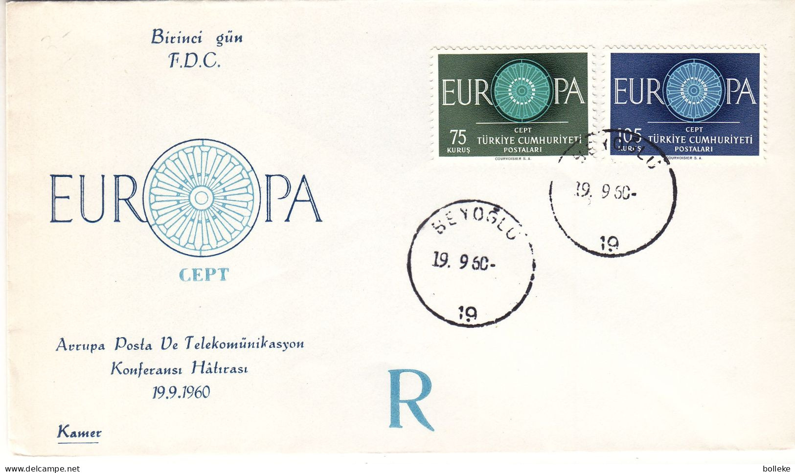 Europa 1960 - Turquie - Lettre FDC De 160 - Oblit Seyoglu - Valeur 80 Euros - - 1960