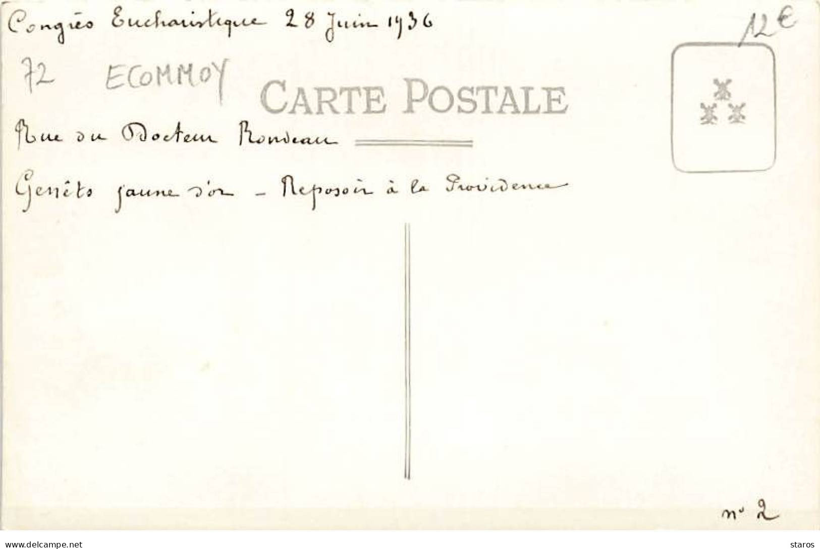 Carte-Photo - ECOMMOY - Congrès Eucharistique 1936 - Rue Docteur Rondeau - Genêts Jaune D'or - Ecommoy