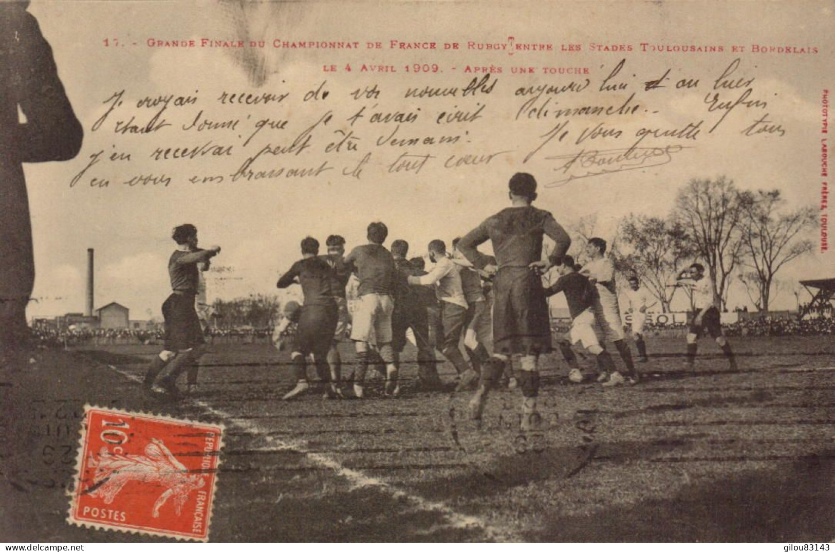 Grande Finale Du Champion De France De Rugby Entre Les Stades Toulousains Et Bordelais, 1909 - Rugby