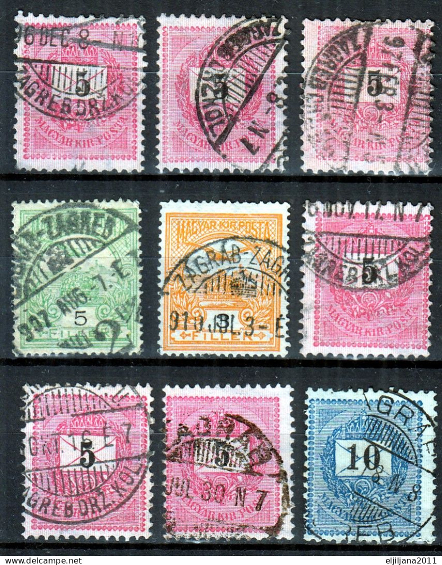 ⁕ Hungary / Ungarn ⁕ Old Hungarian Stamps - Yugoslavian Postmark - Croatia, Zagreb ⁕ 18v Used / Canceled (unchecked) #5 - Postmark Collection