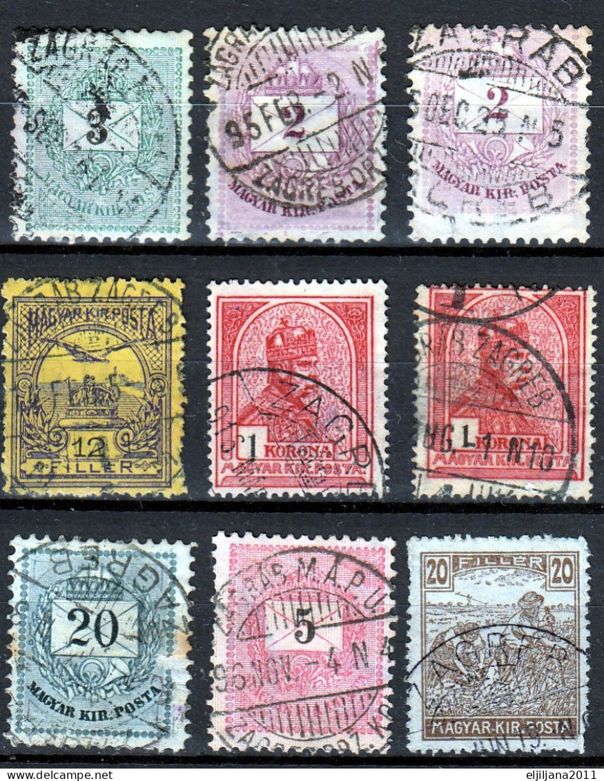 ⁕ Hungary / Ungarn ⁕ Old Hungarian Stamps - Yugoslavian Postmark - Croatia, Zagreb ⁕ 18v Used / Canceled (unchecked) #5 - Postmark Collection