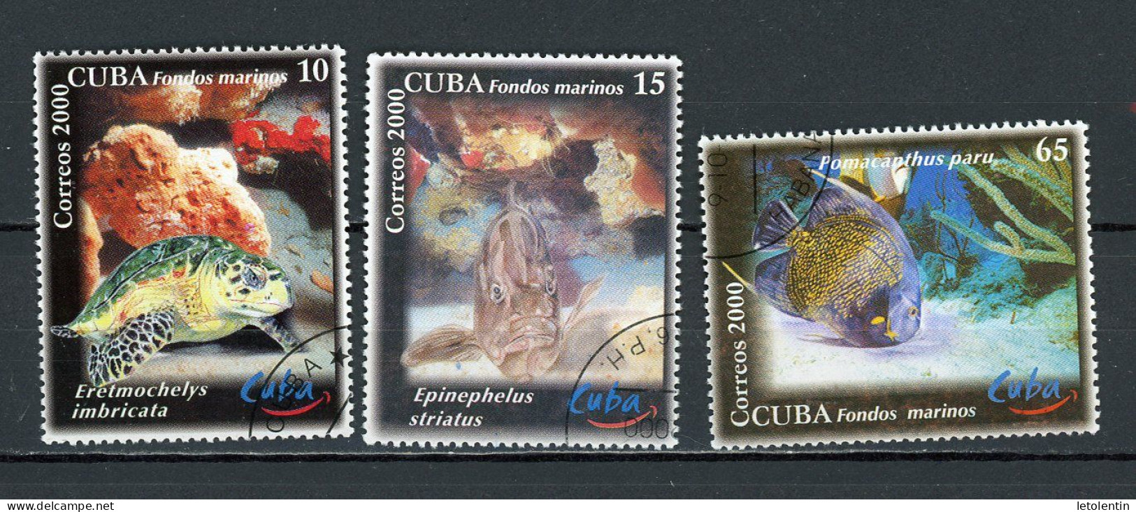 CUBA - FONDS MARINS  N°Yt 3897+3898+3899 Obl. - Oblitérés