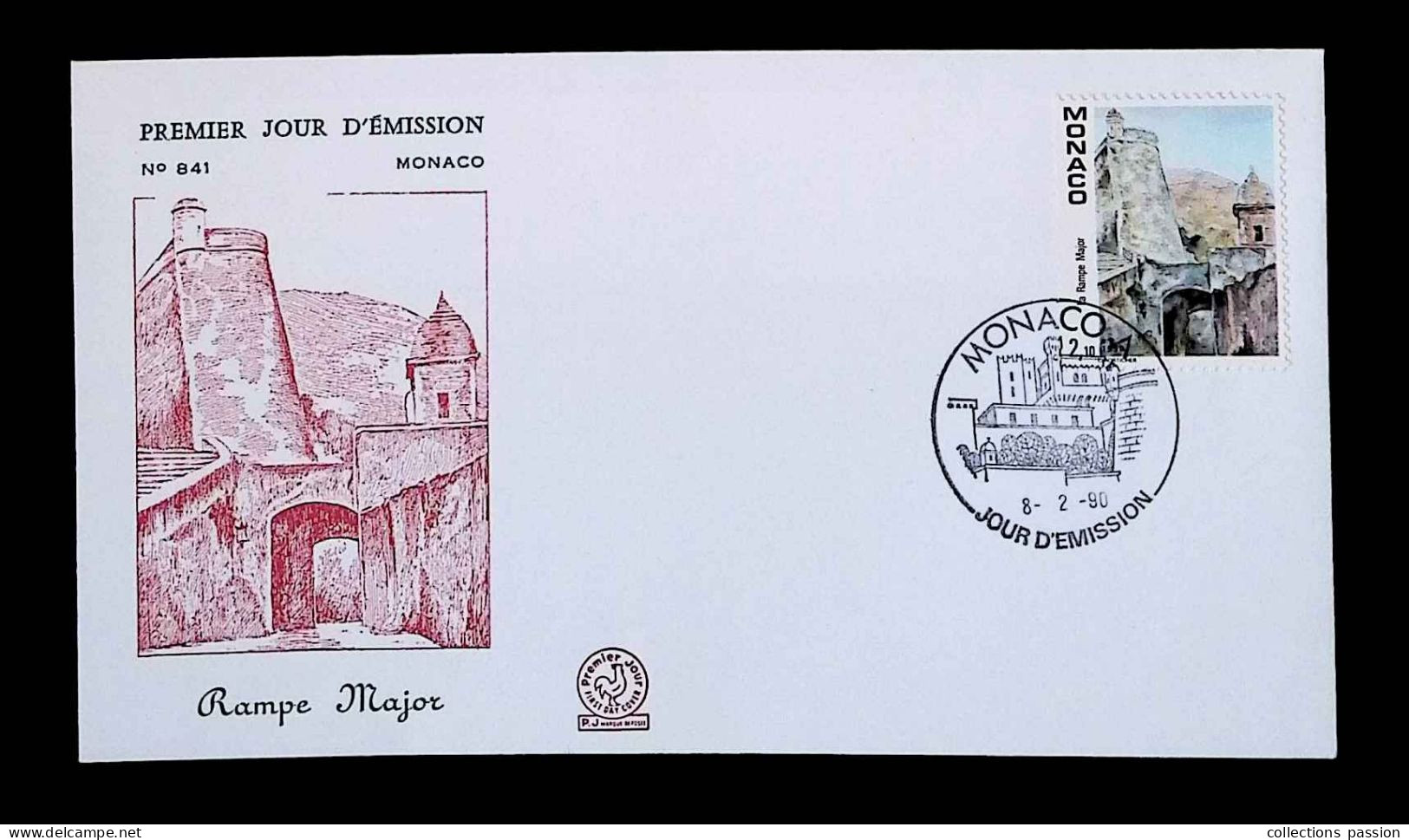 CL, FDC, 1 Er Jour, Monaco. A, 8-2-90, Rampe Major, N° 841 - FDC