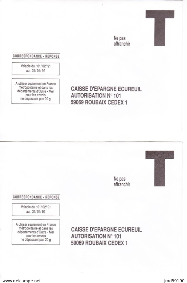 Lot De 6 Enveloppes Réponse T De Marques GEO - GAN - HANDICAP INTERNATIONAL - MNT Et CAISSE D'EPARGNE - Cartas/Sobre De Respuesta T