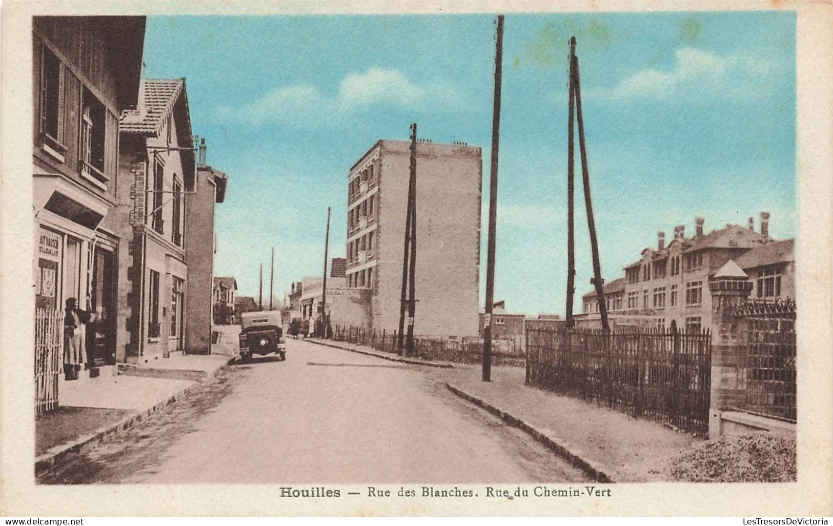 FRANCE - Houilles - Rue Des Blanches - Rue Du Chemin Vert - Carte Postale Ancienne - Houilles