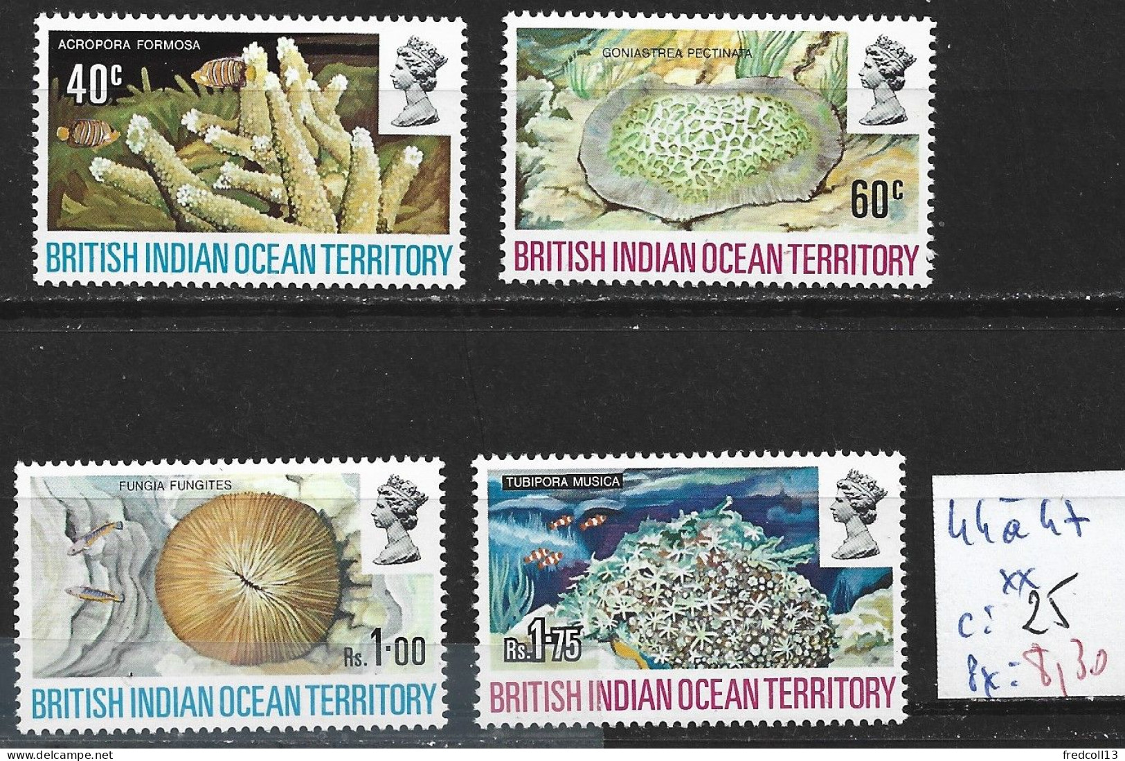 OCEAN INDIEN 44 à 47 ** Côte 25 € - Territoire Britannique De L'Océan Indien