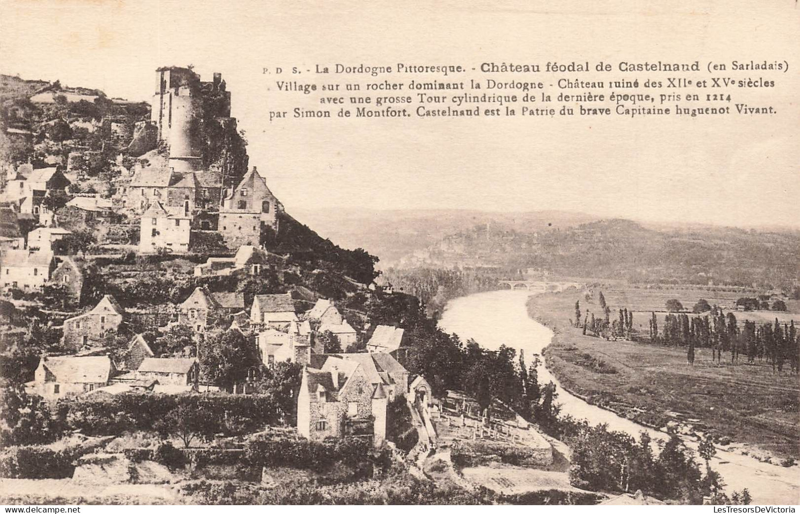 FRANCE - Château Féodal De Castelnand - Vue Générale - Carte Postale Ancienne - Sarlat La Caneda