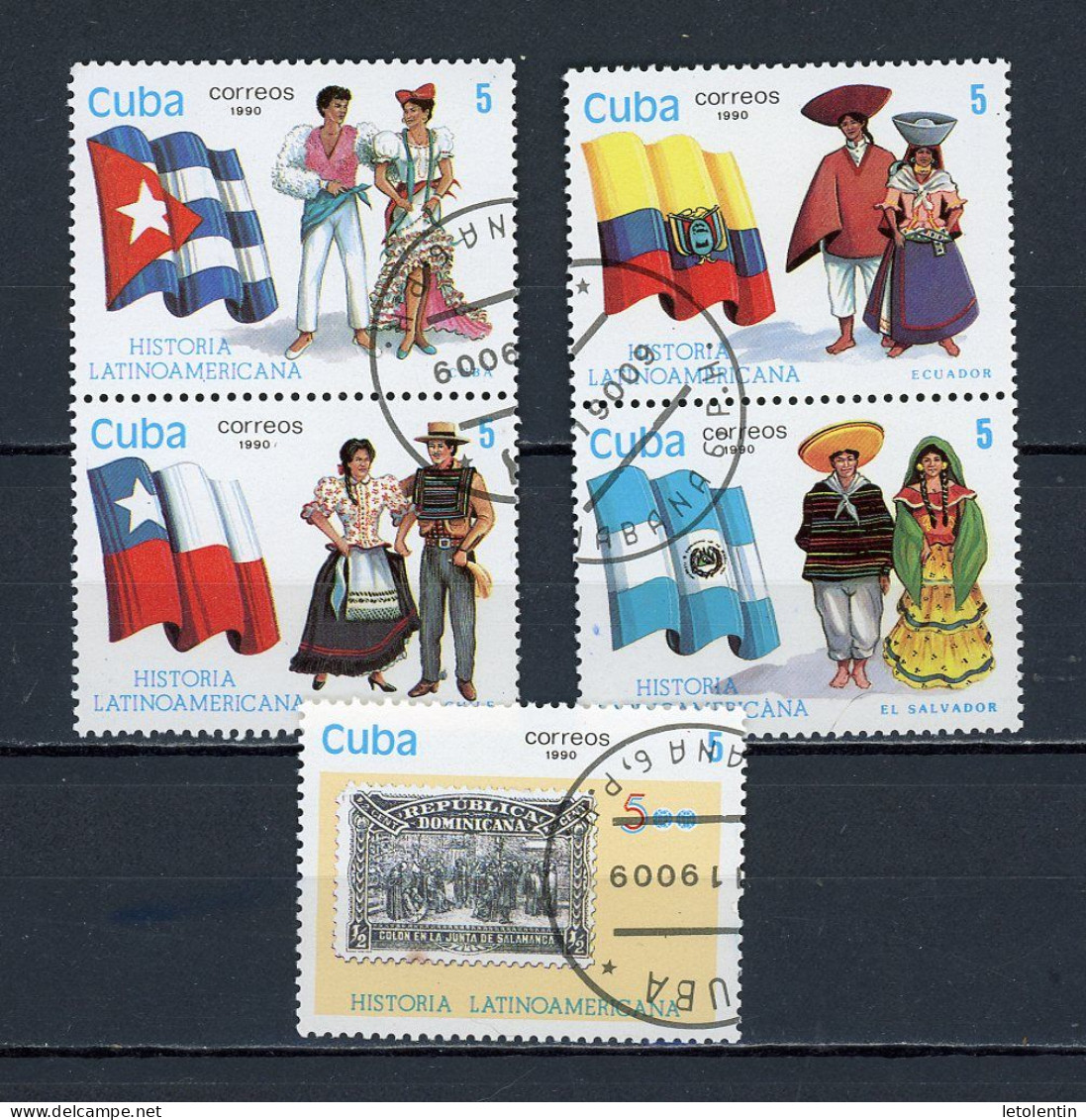 CUBA - HISTOIRE DE L'AMÉRIQUE LATINE  N°Yt 3064/3068 Obl. - Used Stamps