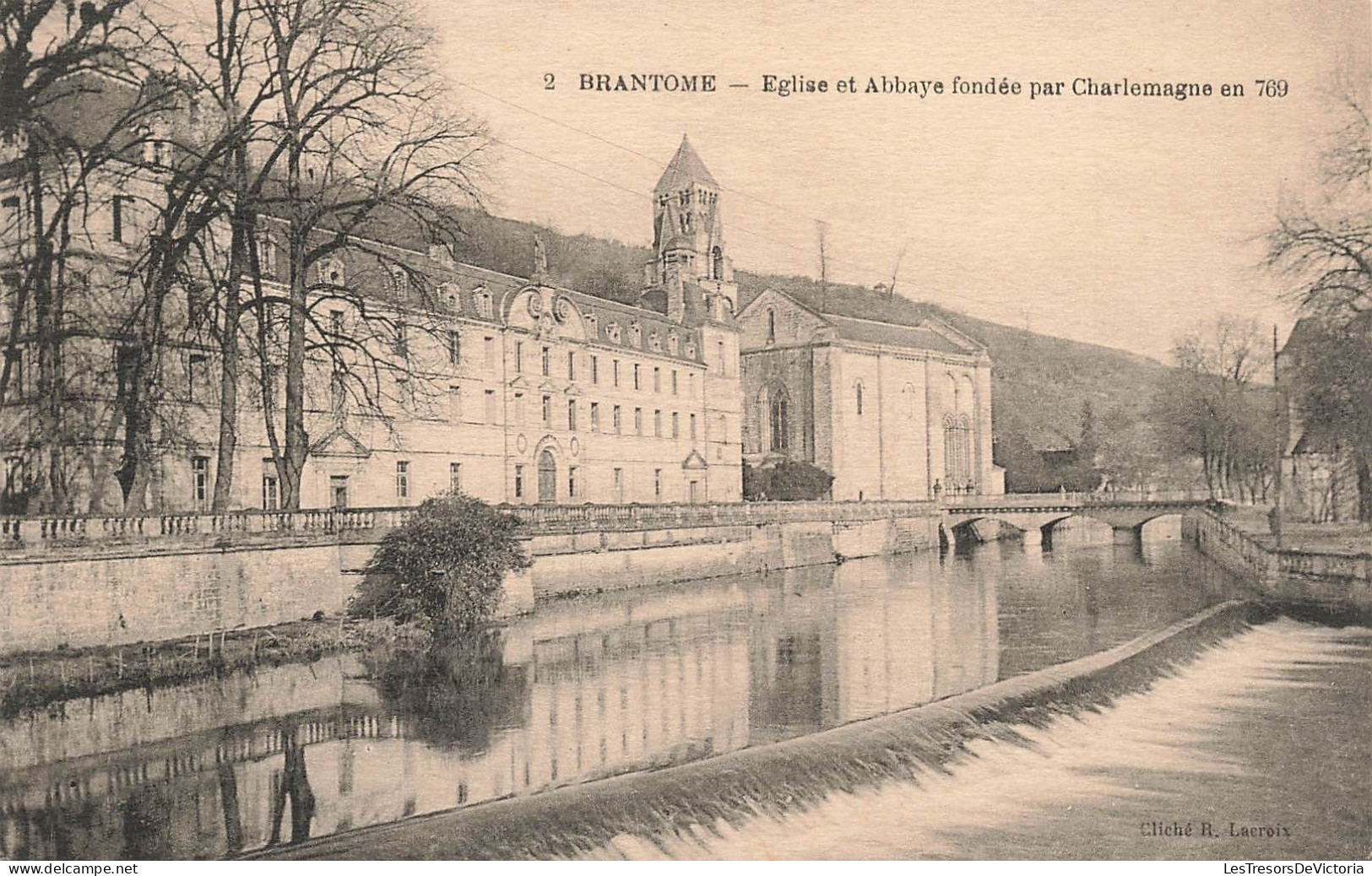 FRANCE - Brantome - Eglise Et Abbaye Fondée Par Charlemagne En 769 - Carte Postale Ancienne - Brantome