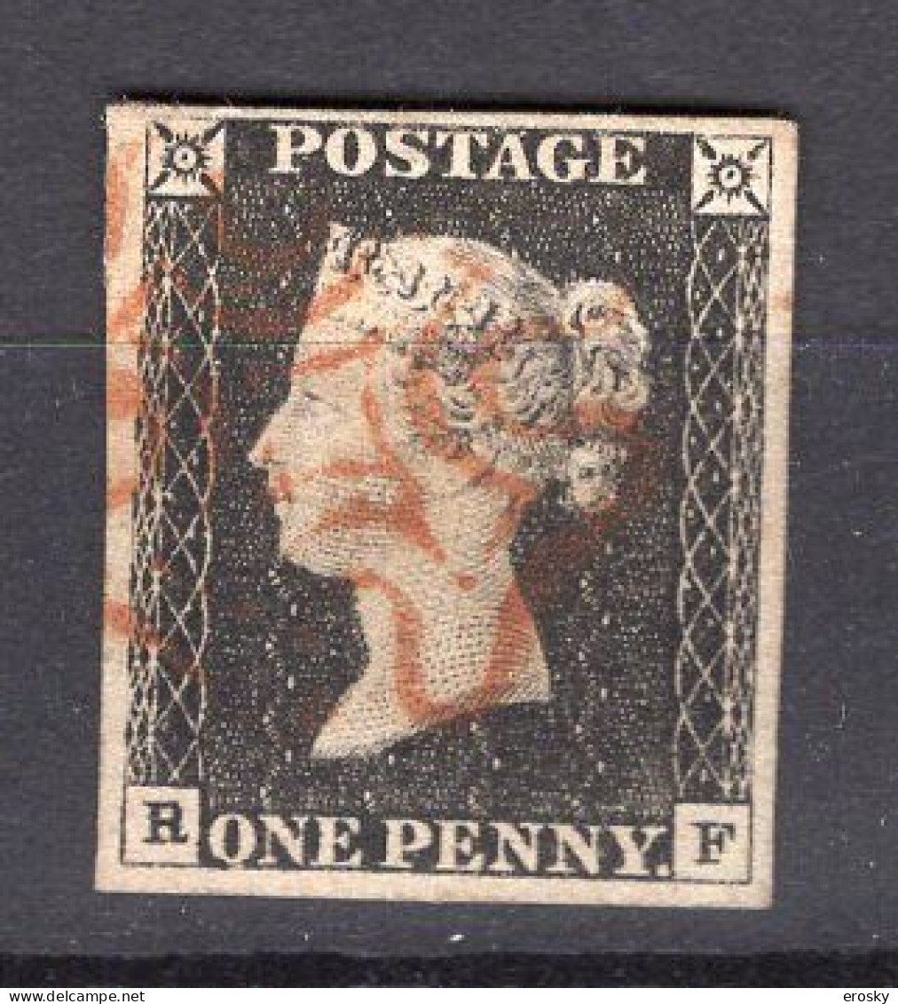 P0580 - GRANDE BRETAGNE Yv N°1 Penny Black 4 Marges - Oblitérés