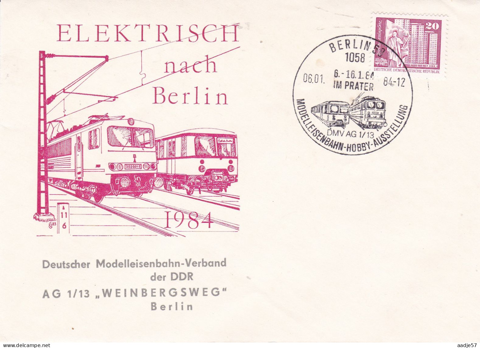 Germany DDR 1984 Cover Elektrisch Nach Berlin 06-01-1984 - Strassenbahnen