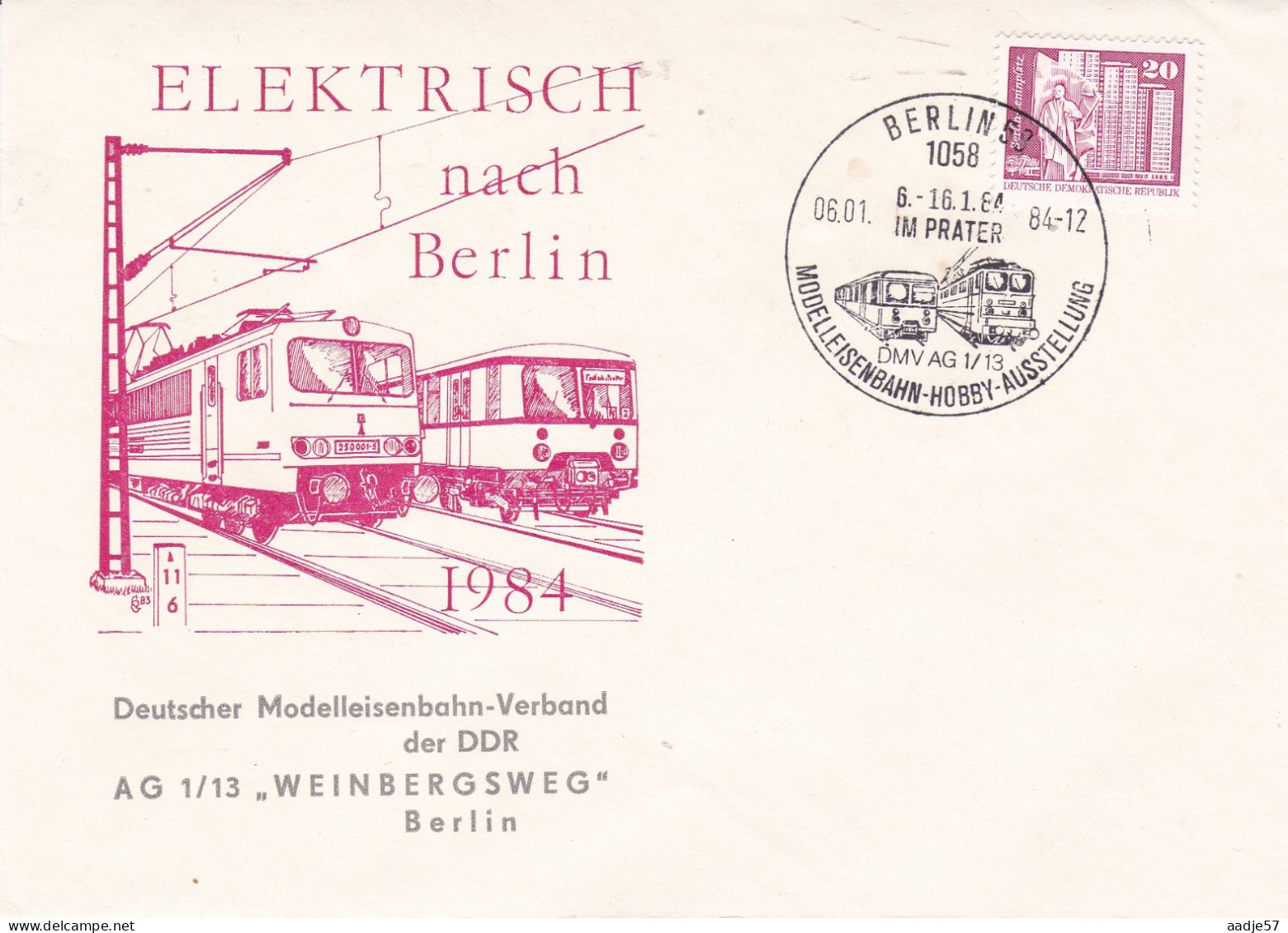 Germany DDR 1984 Cover Elektrisch Nach Berlin 06-01-1984 - Tranvie