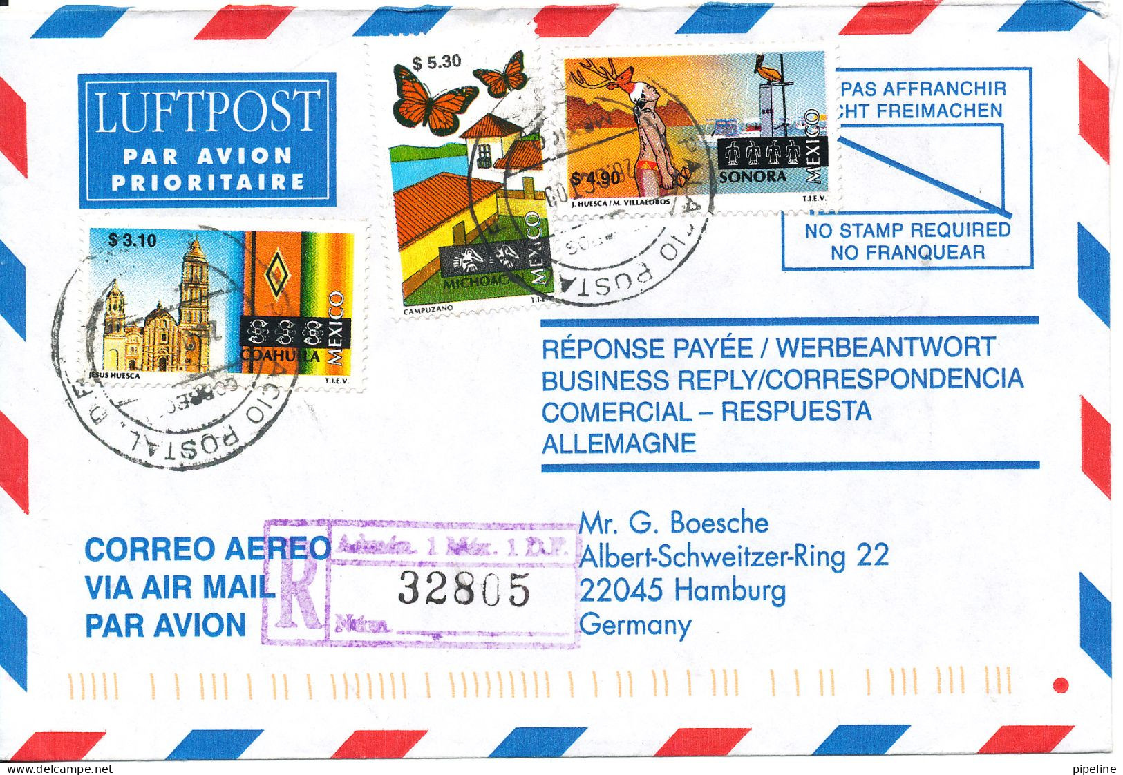 Mexico Registered Air Mail Cover Sent To Germany 26-10-2000 - Mexico