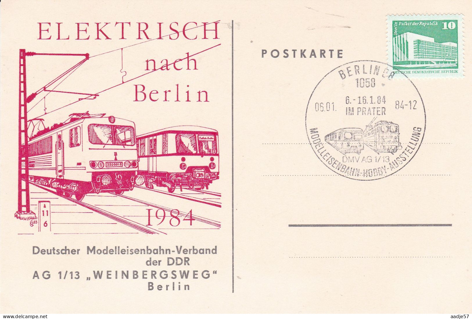 Germany DDR 1984 Card Elektrisch Nach Berlin 06-01-1984 - Tranvie