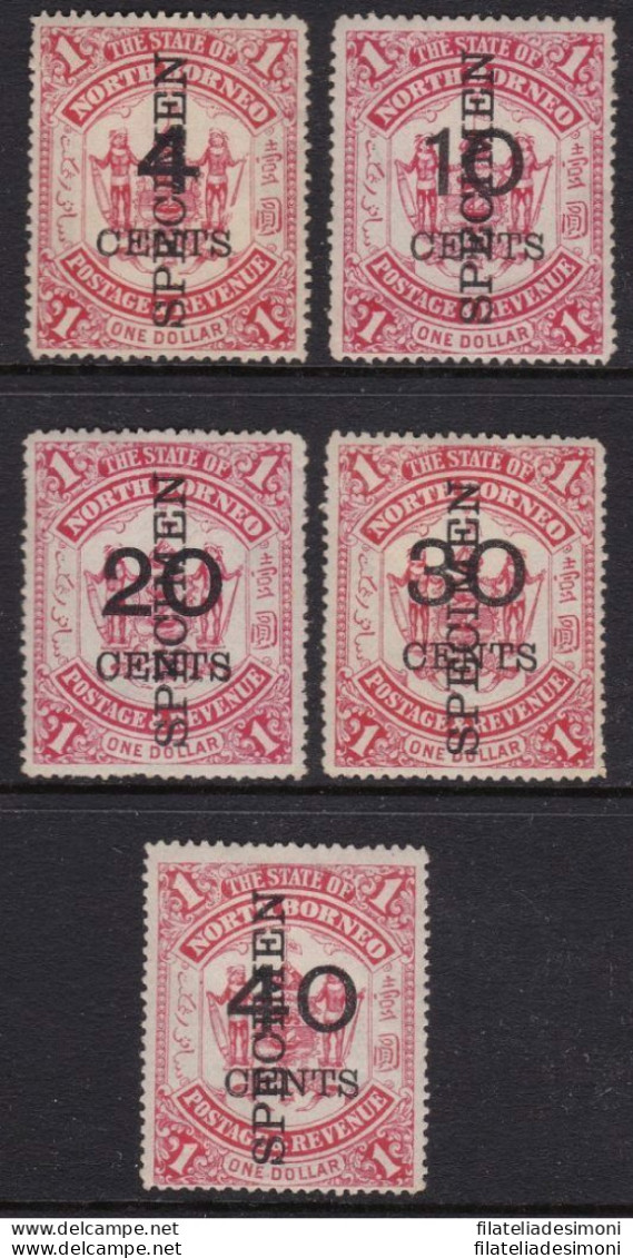1895 NORTH BORNEO - SG 87/97 SPECIMEN Serie Di 5 Valori MLH* - Otros & Sin Clasificación