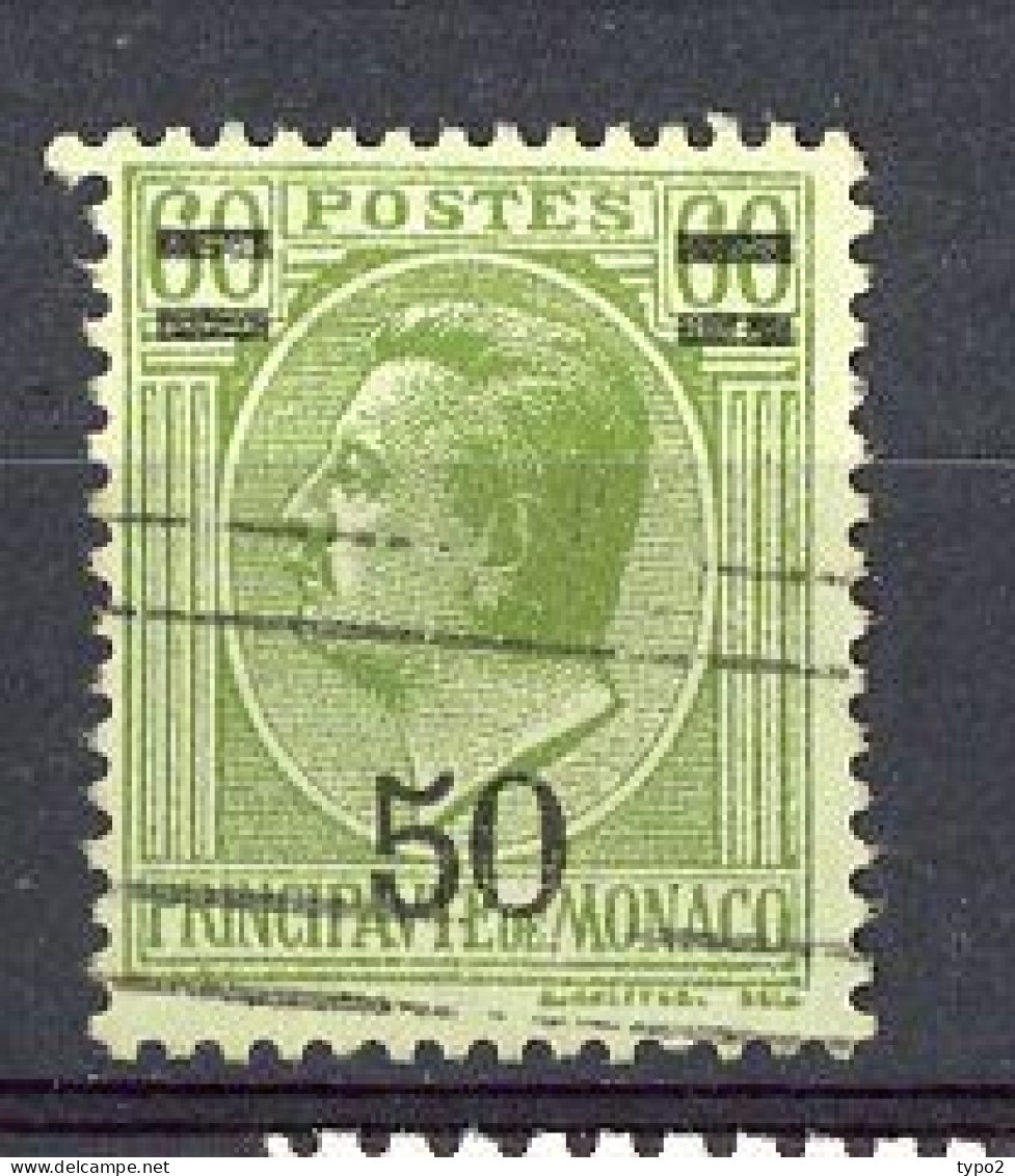 MONACO - Yv. N°105  (o)  50c S 60c  Louis II Cote 0,5 Euro BE  2 Scans - Gebraucht