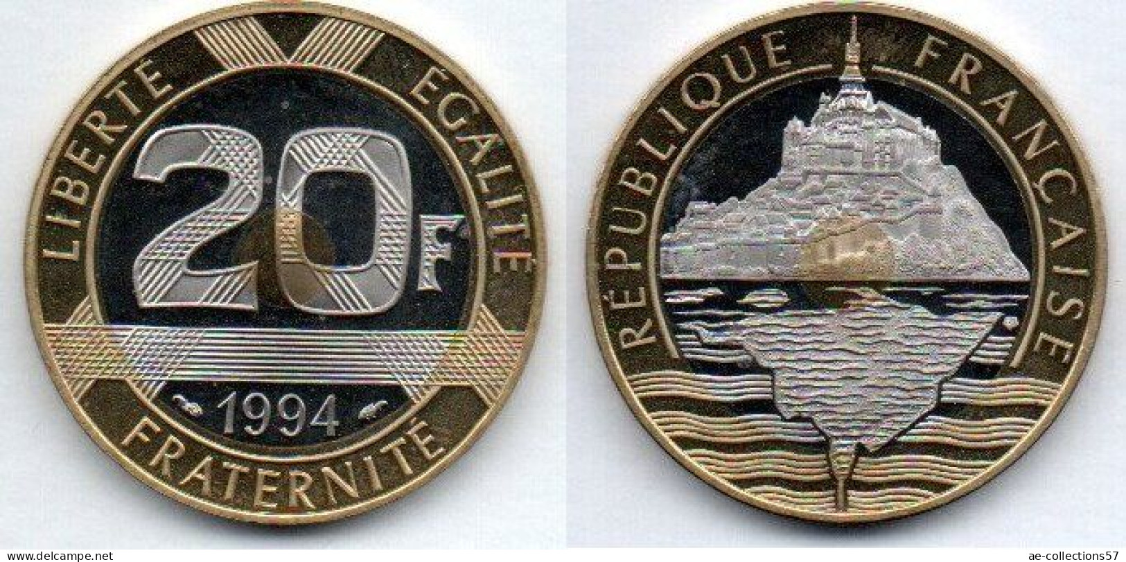 MA 19792 / France - Frankreich 20 Francs 1994 Mont Saint Michel - Dauphin BE - 20 Francs