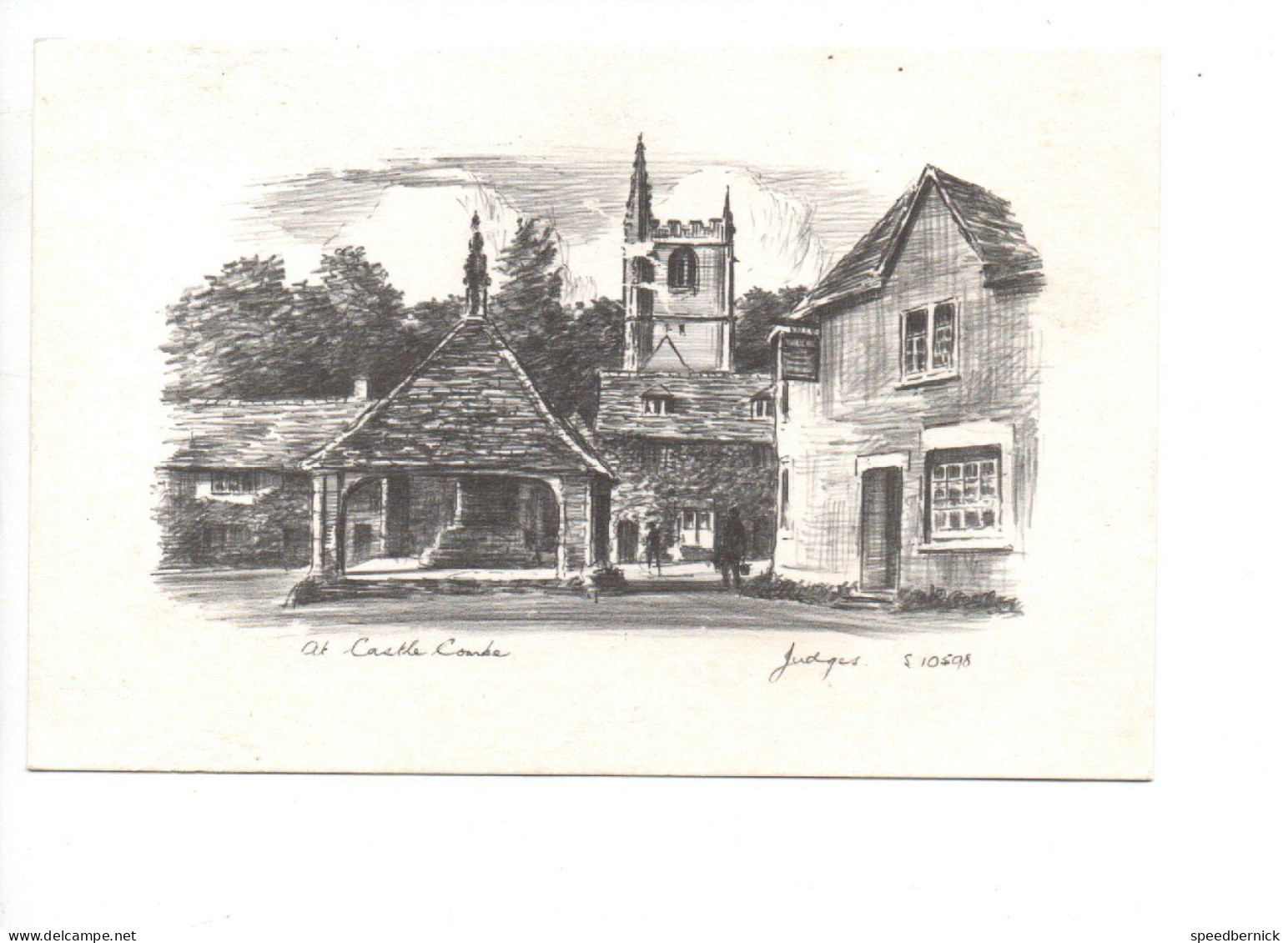 28872 - At CASTLE COMBE - The Cross - Castel Hotel Drawing Dessin Judges S 10598 - Autres & Non Classés