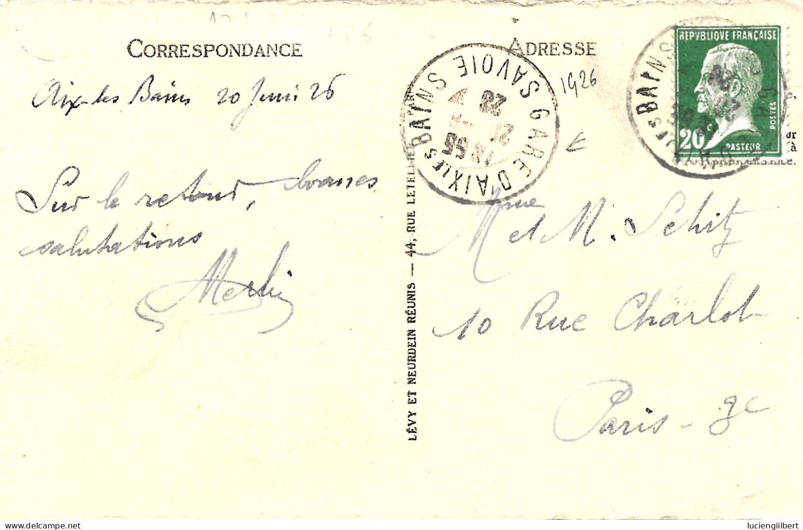 TIMBRE N° 172  -  PETAIN  -  TARIF DU 1 6 7   - 1928 -   GARE D'AIX LES BAINS  - CACHET MANUEL  RA 4 - Postal Rates