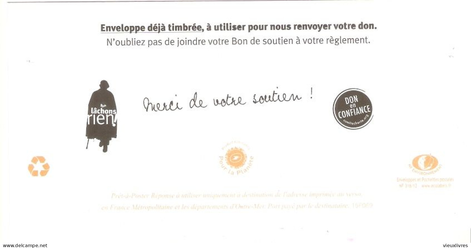 15P069 Fondation Abbé Pierre Prêt-à-poster Ciappa Kawena Entier Postal PAP - Listos Para Enviar: Respuesta /Ciappa-Kavena
