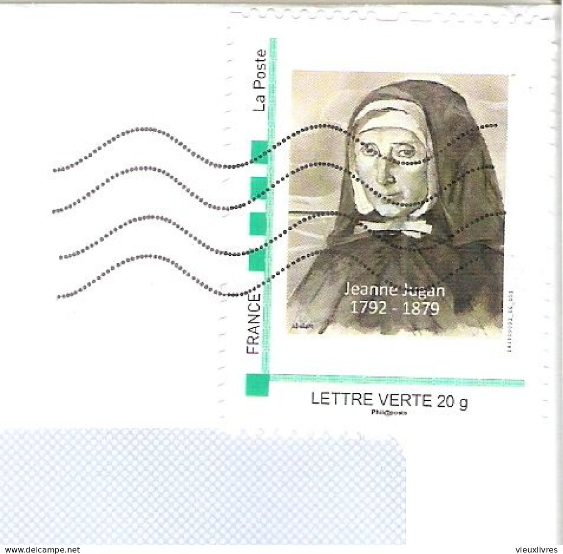 Jeanne Jugan Timbre Adhésif PHIL@POSTE Sur Enveloppe Religion Catholique Soeur - Used Stamps