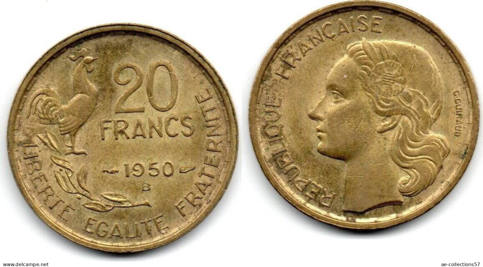 MA 28001 / France - Frankreich 20 Francs 1950 B 4 Faucilles SUP - 20 Francs