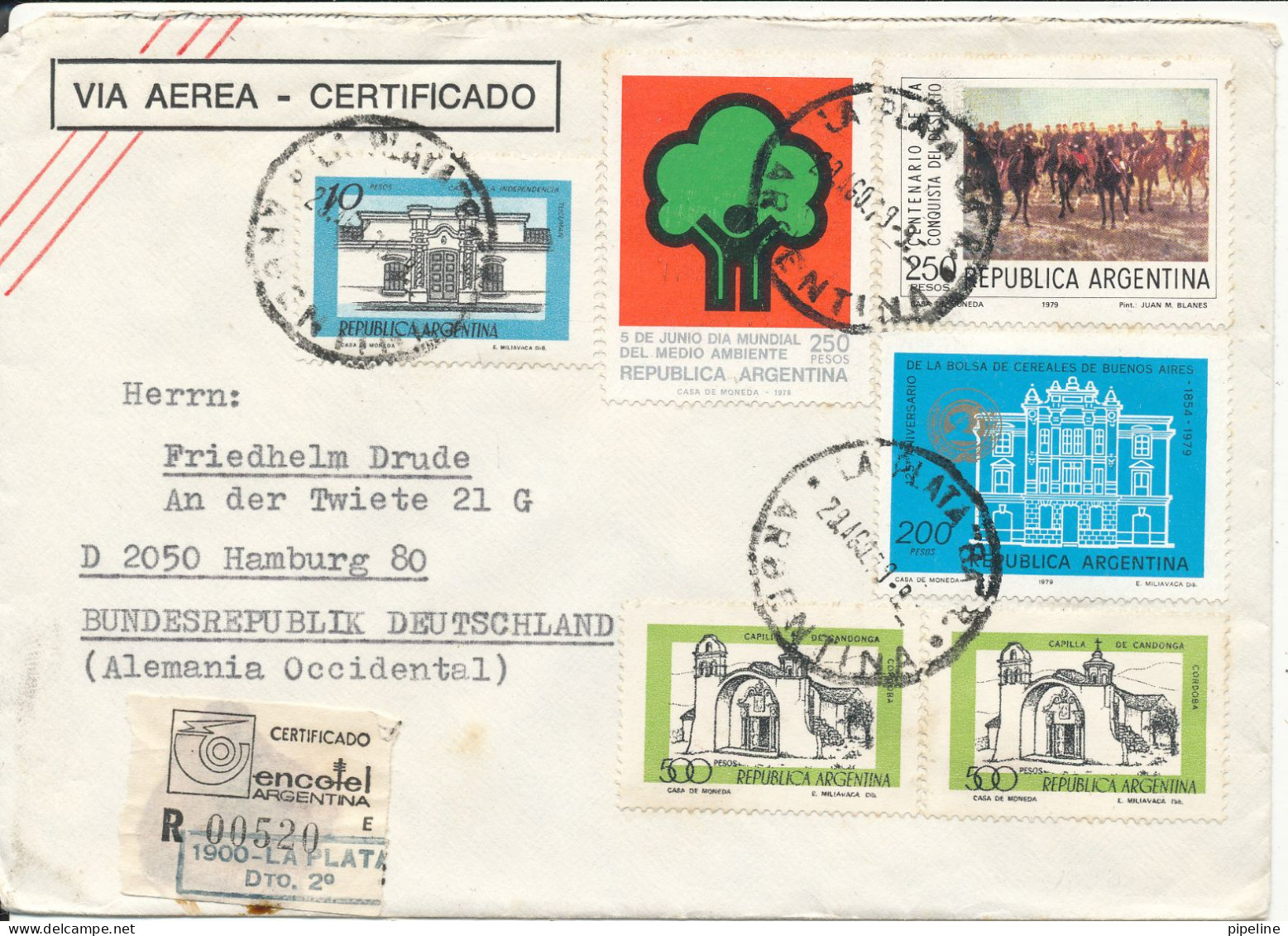 Argentina Registered Cover Sent To Germany 28-8-1979 With Topic Stamps - Briefe U. Dokumente