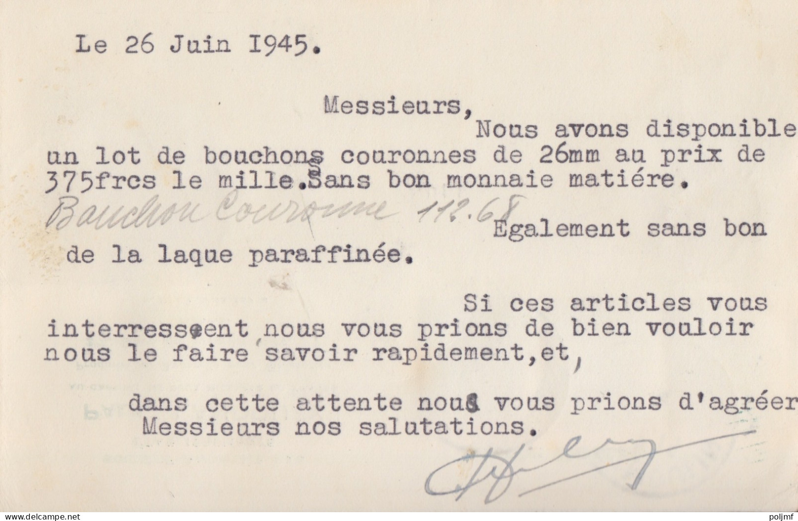 CP "P. Landouzy" Obl. Lille-Moulins Le 26/6/45 Sur 50c Mercure X 3 N° 549 (tarif Du 1/3/45) Pour Sedan - 1938-42 Mercure