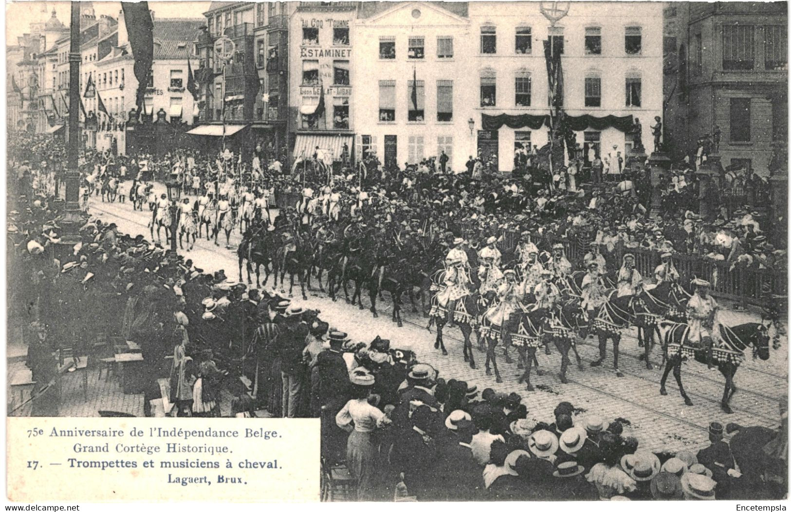 CPA Carte Postale Belgique Bruxelles 75me Anniversaire De L'indépendance  Trompettes Et Musiciens à Cheval  VM78031 - Fiestas, Celebraciones