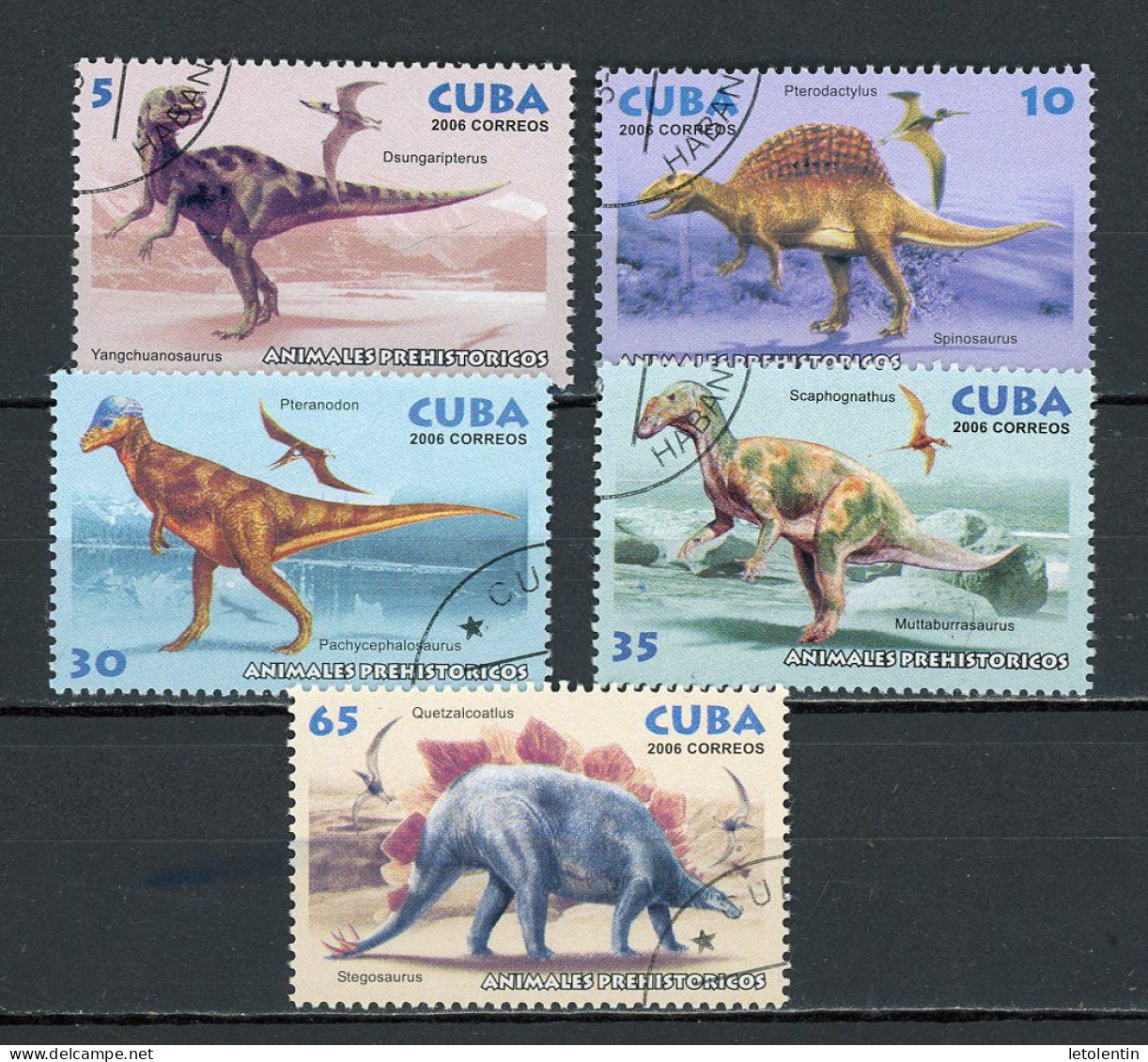 CUBA -  ANIMAUX PREHISTORIQUES  N°Yt 4345/4349 Obl. - Gebruikt