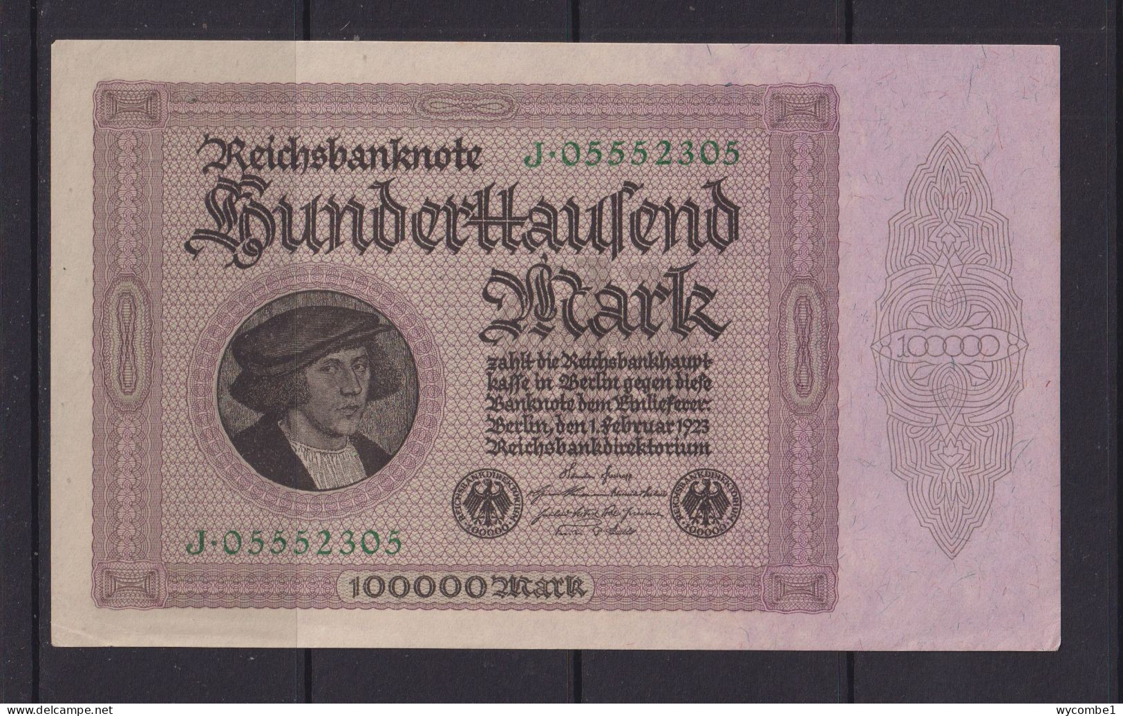GERMANY - 1923  100000 Mark AUNC Banknote - 100000 Mark