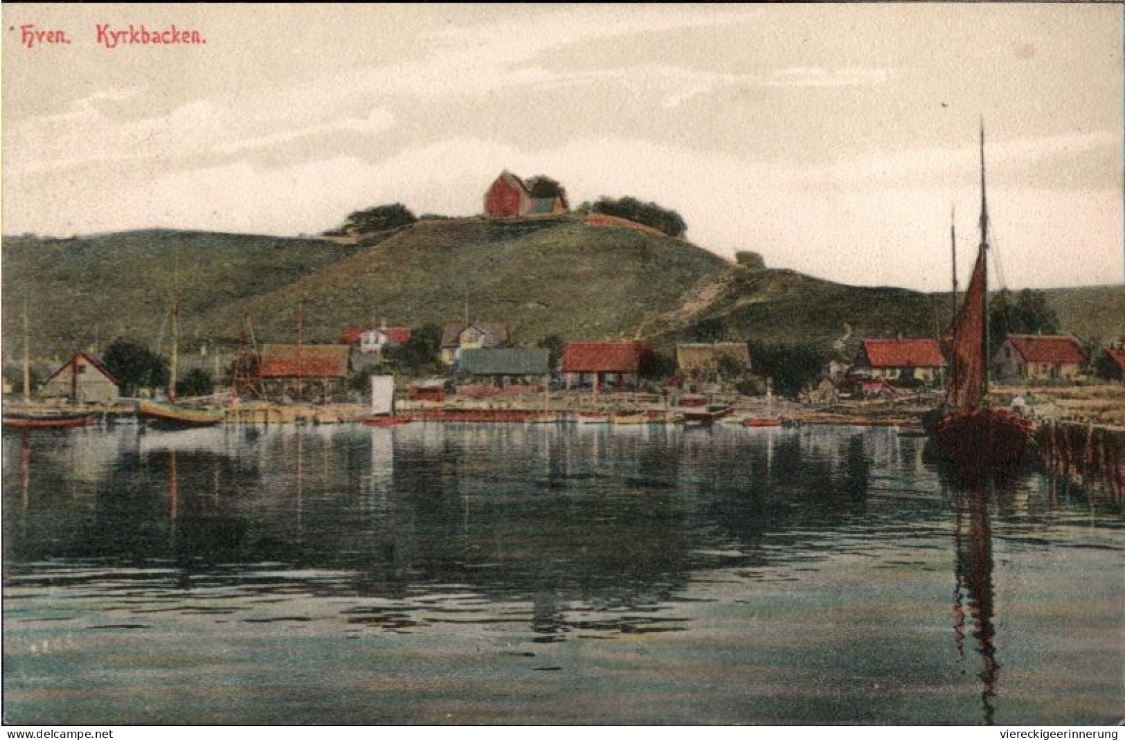 ! Alte Ansichtskarte Insel Hven, Kyrkbacken, Schweden, Sweden - Zweden