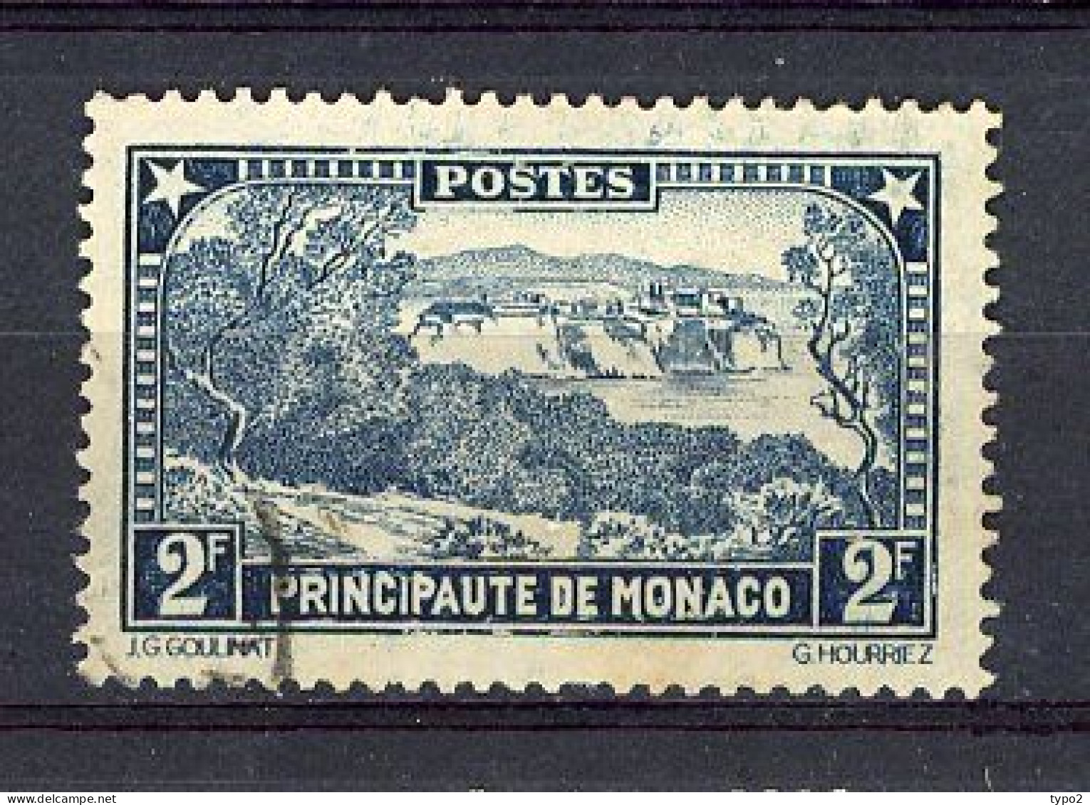 MONACO - Yv. N°129  (o)  2f  Paysage  Cote 6,3 Euro BE R 2 Scans - Usados