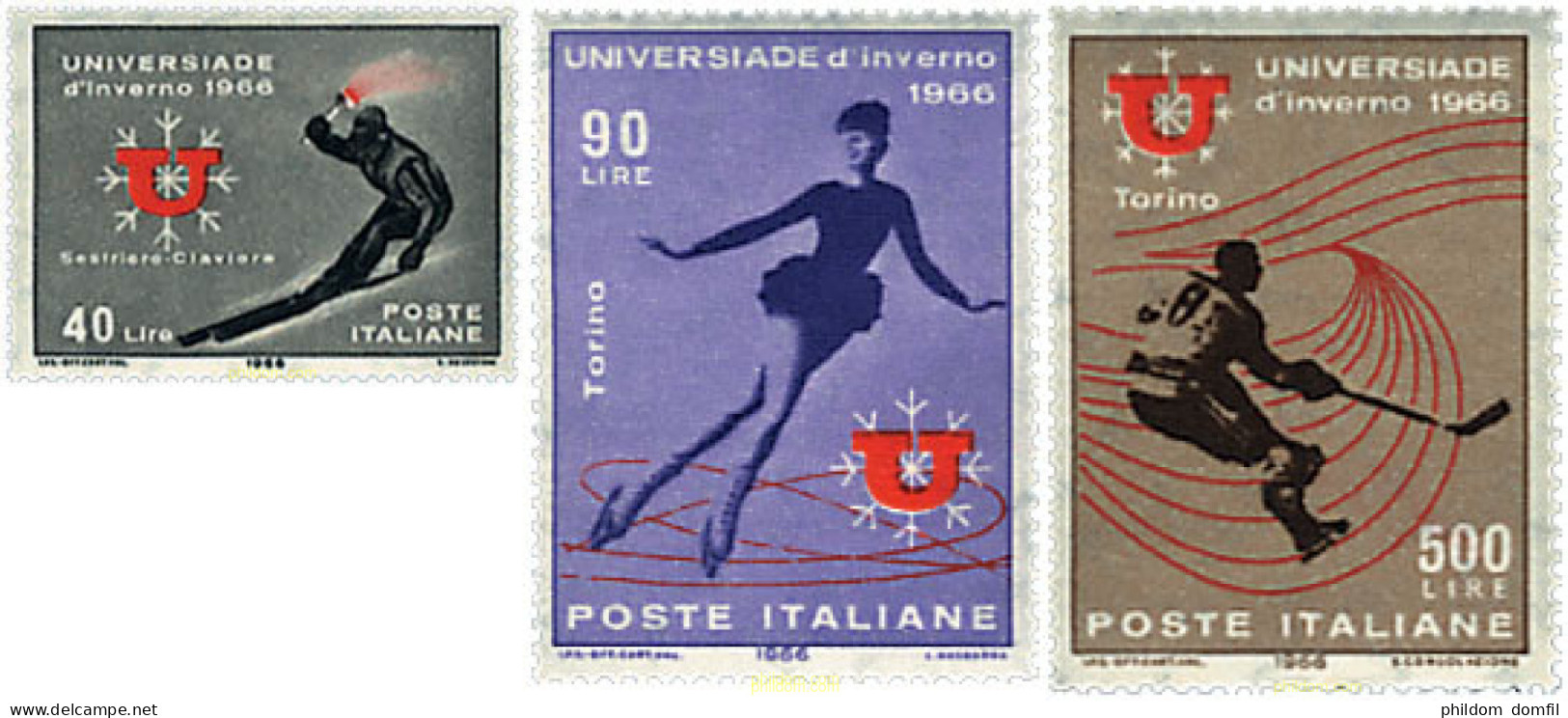 66987 MNH ITALIA 1966 JUEGOS UNIVERSITARIOS DE INVIERNO - 1961-70: Mint/hinged