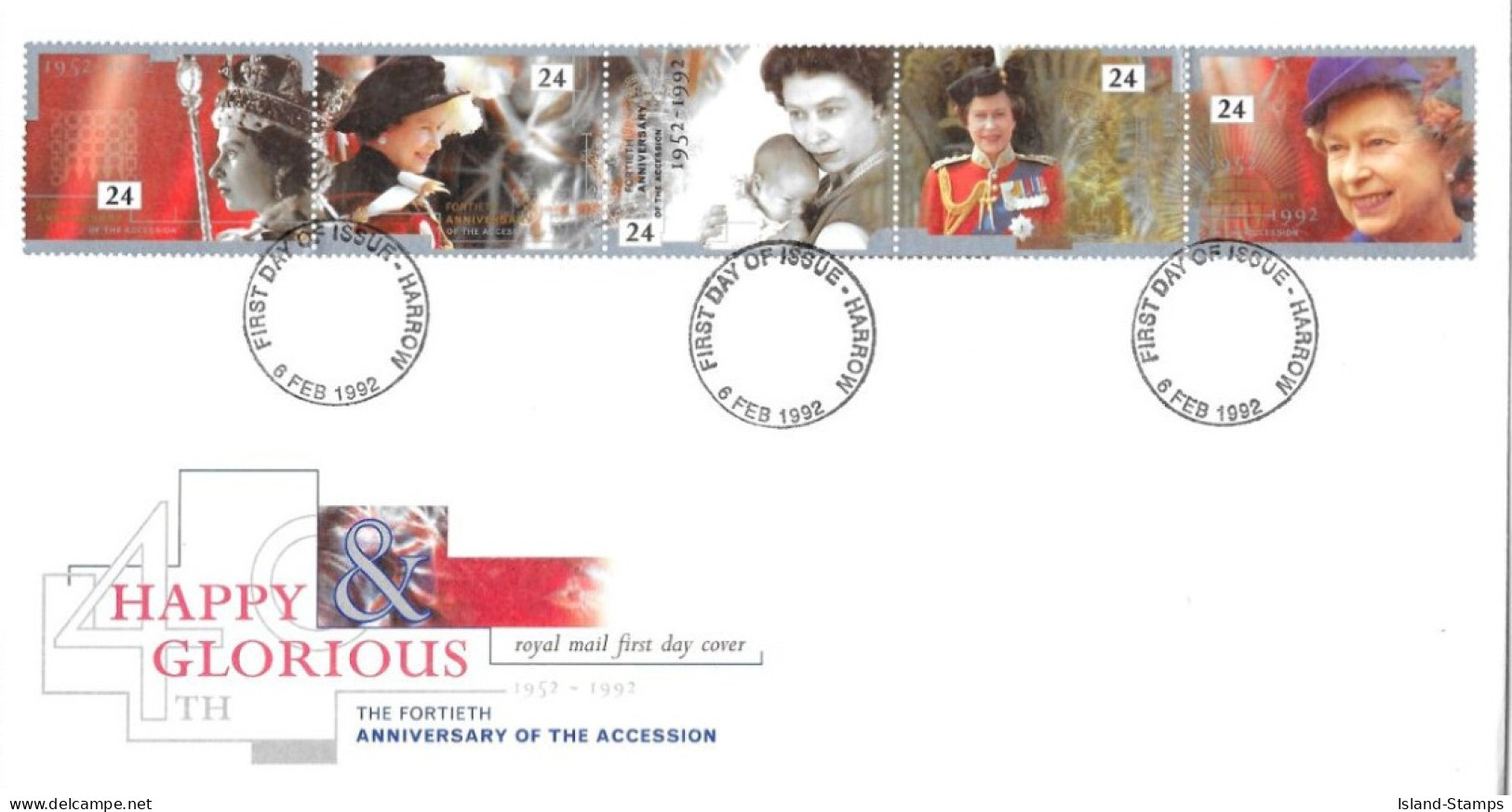 1992 Queen's Accession Unaddressed FDC Tt - 1991-2000 Em. Décimales