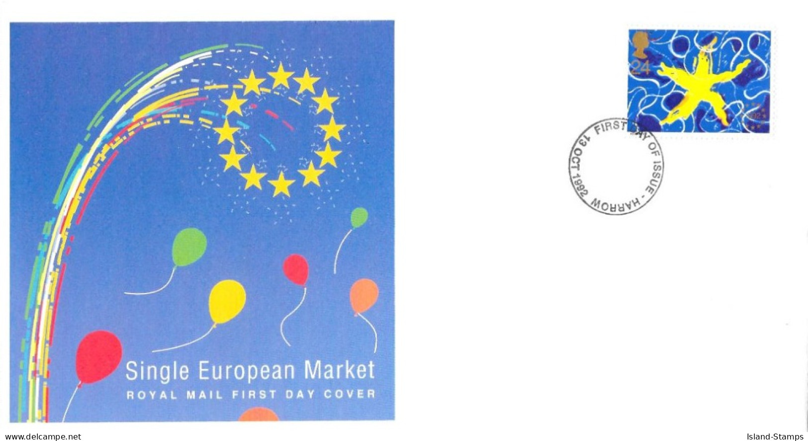1992 Single Euro Market (2) Unaddressed FDC Tt - 1991-2000 Dezimalausgaben