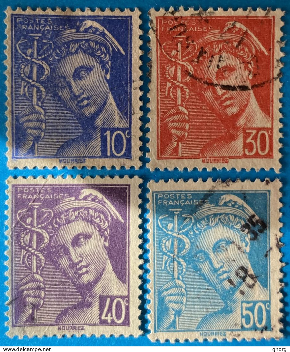 France 1942 : Type Mercure N° 546 à 549 Oblitérés - Used Stamps