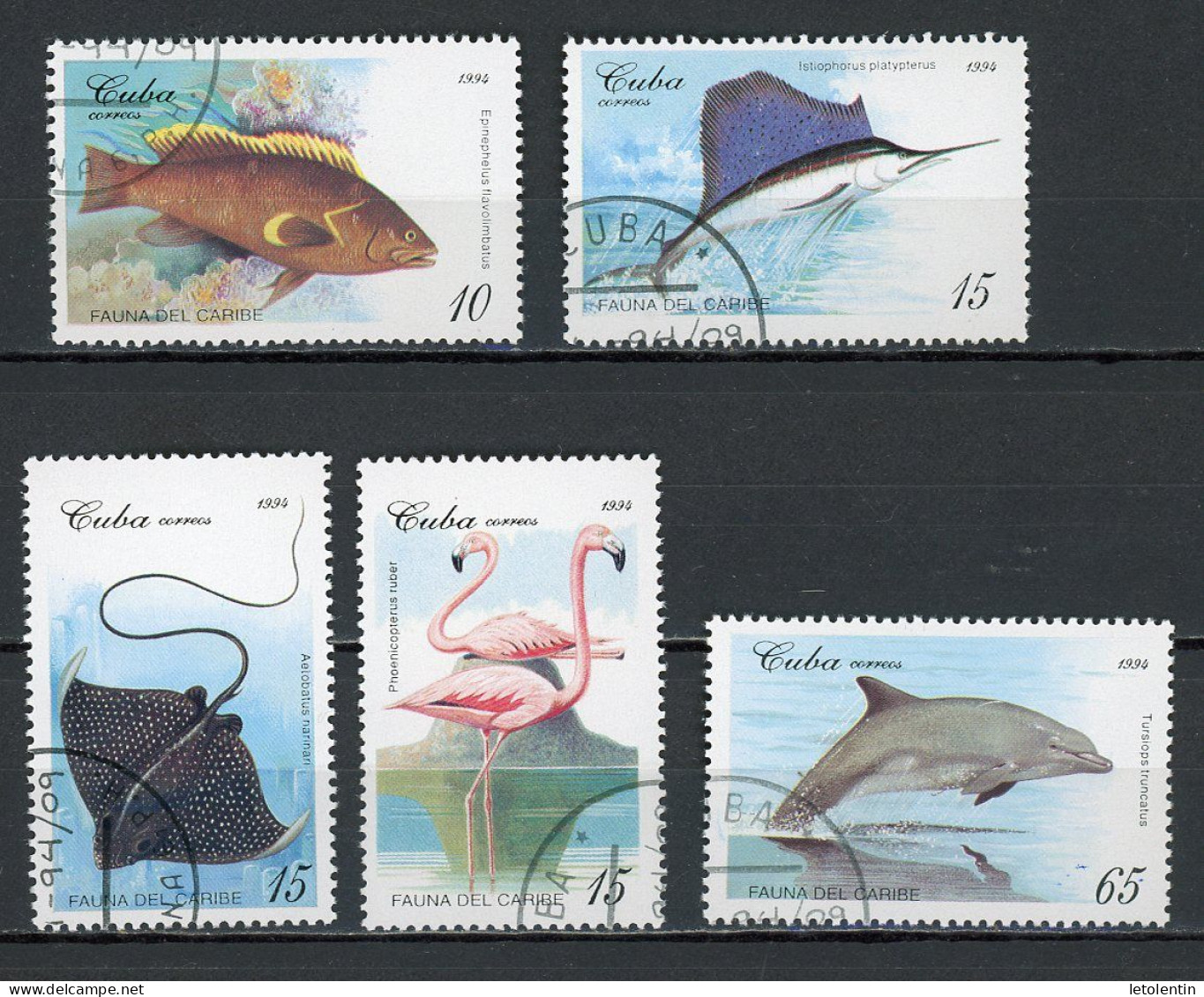 CUBA -  FAUNE    N°Yt 3400/3403+3405 Obl. - Usati